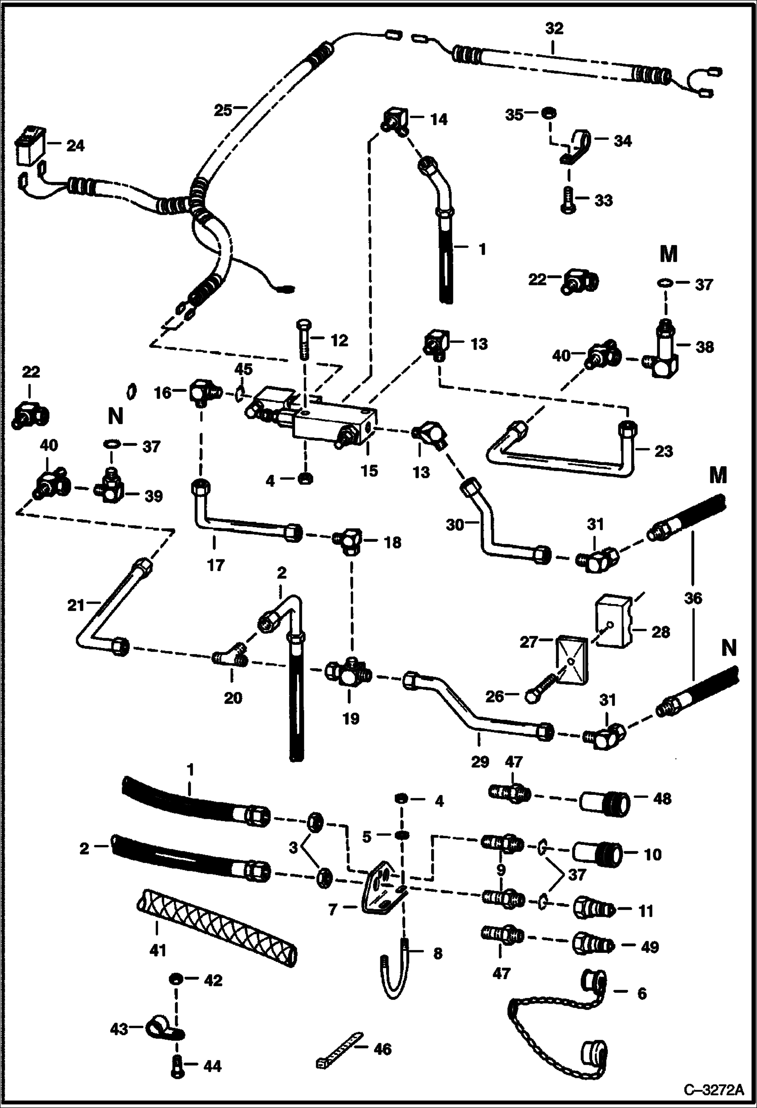 Схема запчастей Bobcat BACKHOE - VALVE FLOW DIVIDER, HYDRAULIC CIRCUITRY 835S - S/N 7850 (1st 4 Digits) 835S BACKHOE