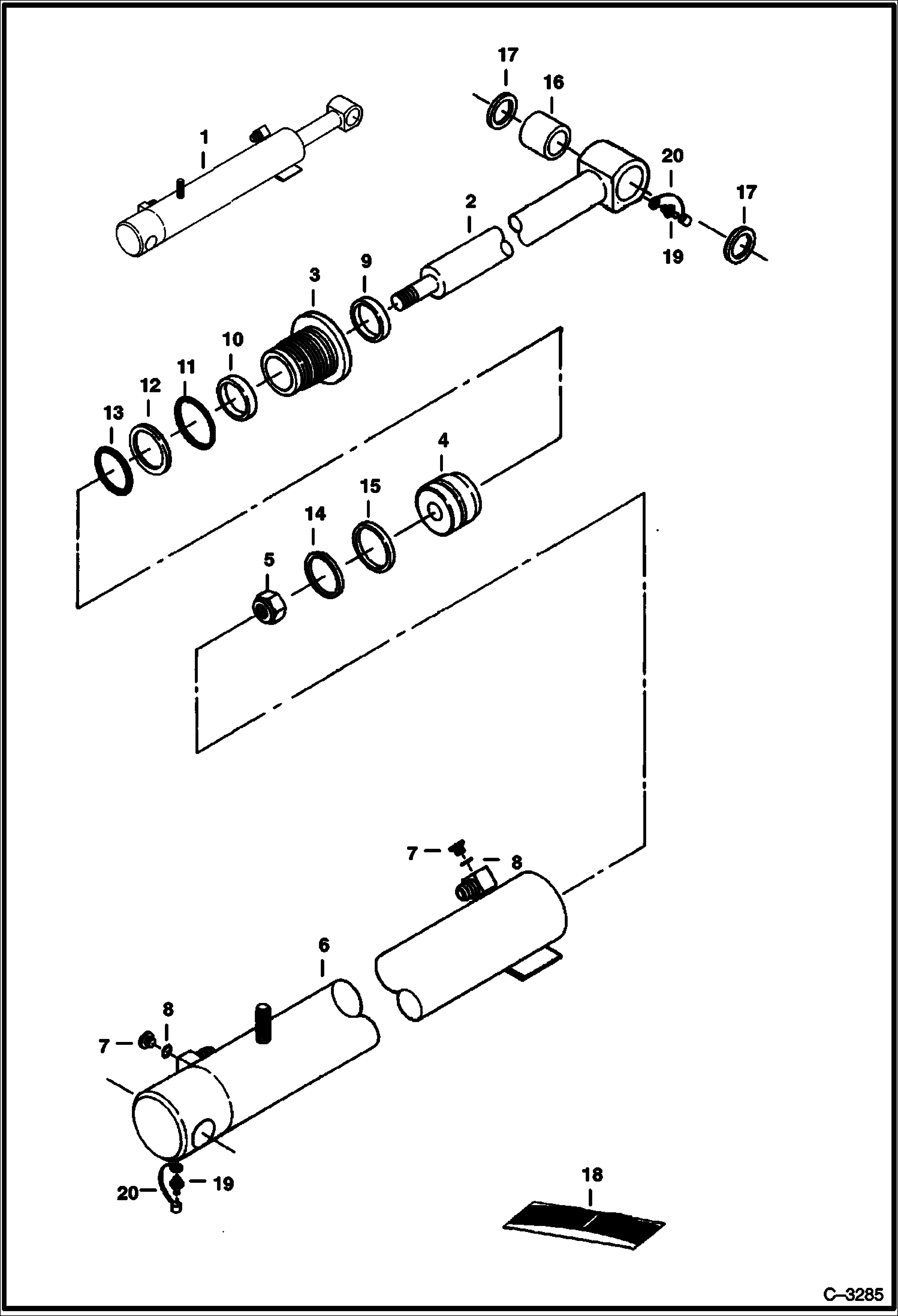 Схема запчастей Bobcat 331 - BOOM CYLINDER (S/N 512911001-512911999) HYDRAULIC SYSTEM