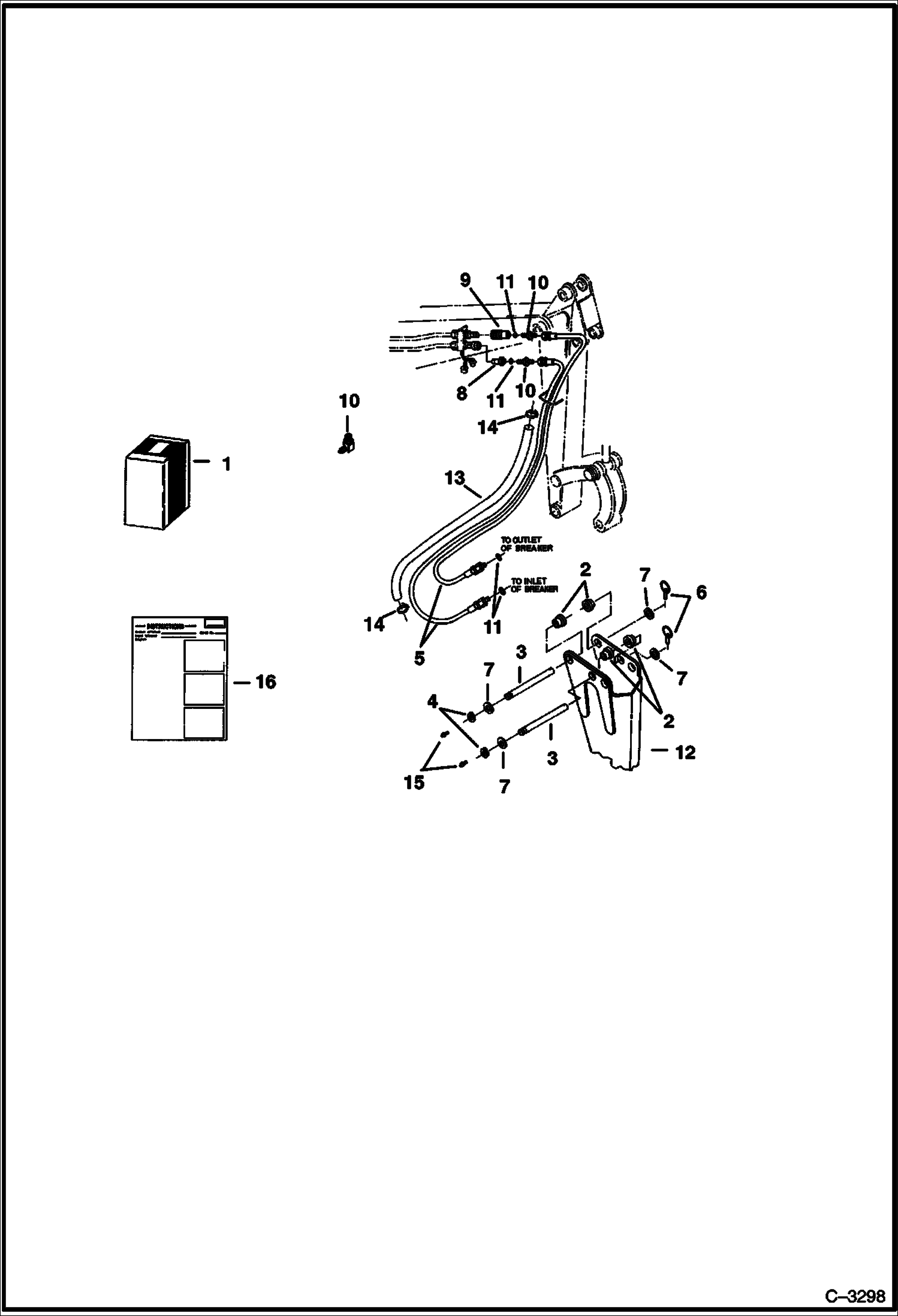 Схема запчастей Bobcat BREAKERS - BREAKER (Mounting Kit) (1250X) (Use on 225, 325, 328) Экскаваторы