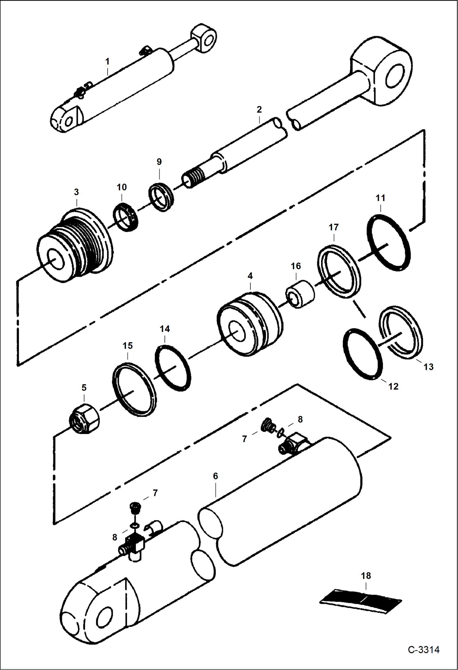 Схема запчастей Bobcat 220 - ARM CYLINDER HYDRAULIC SYSTEM