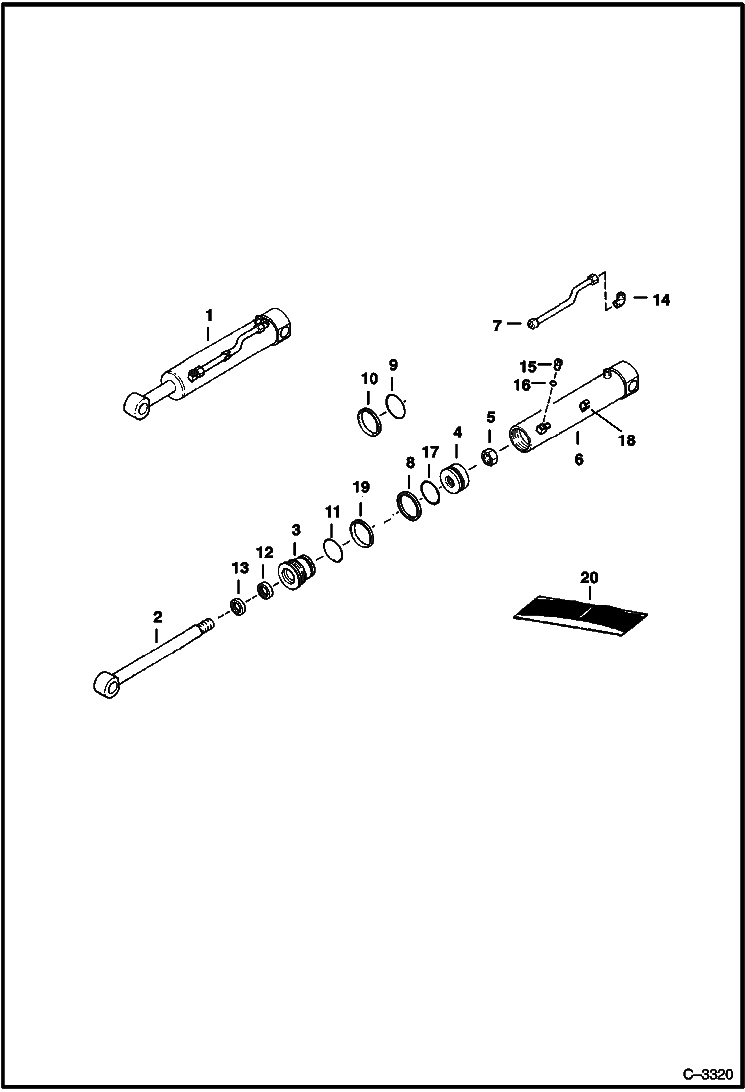 Схема запчастей Bobcat BACKHOE - BACKHOE (Stabilizer Cylinder) (W/External Threaded Rod & Nut) (8811 6301, A558 & B393) 811/8811 BACKHOE