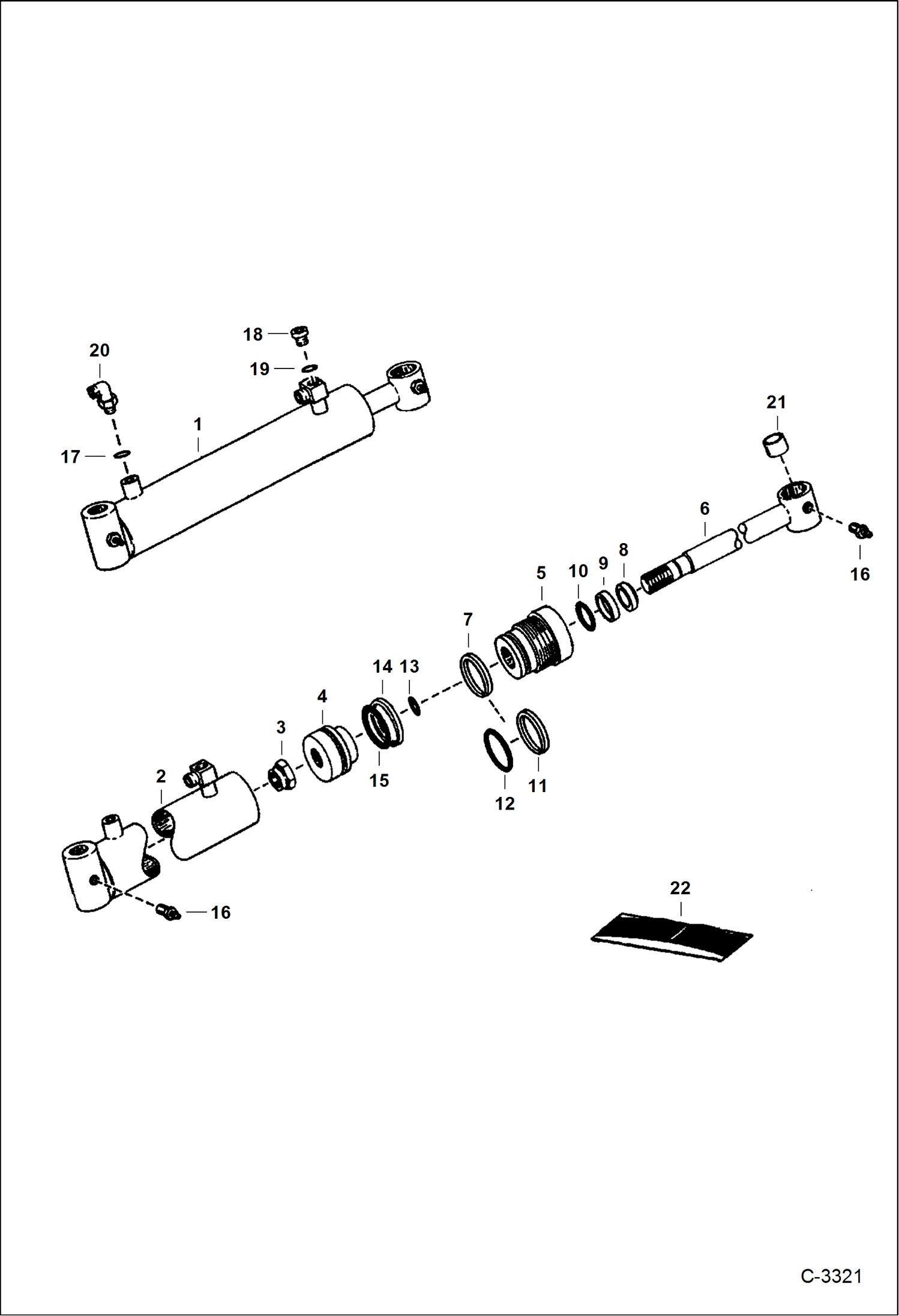 Схема запчастей Bobcat 400s - TILT CYLINDER 1 in. (25,4 mm) Shaft HYDRAULIC SYSTEM