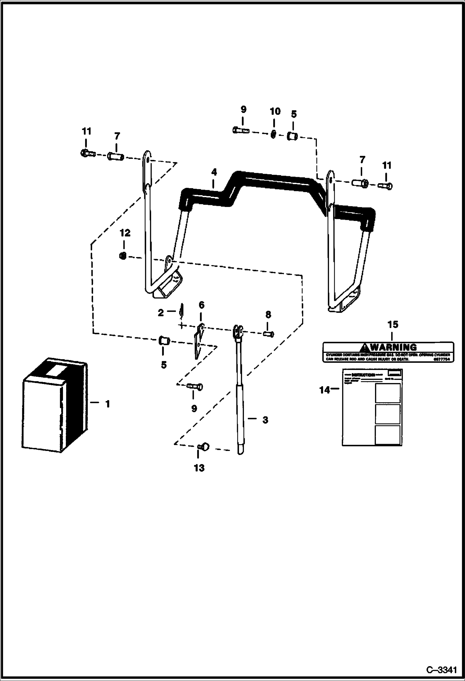 Схема запчастей Bobcat 500s - SEAT BAR KIT ACCESSORIES & OPTIONS