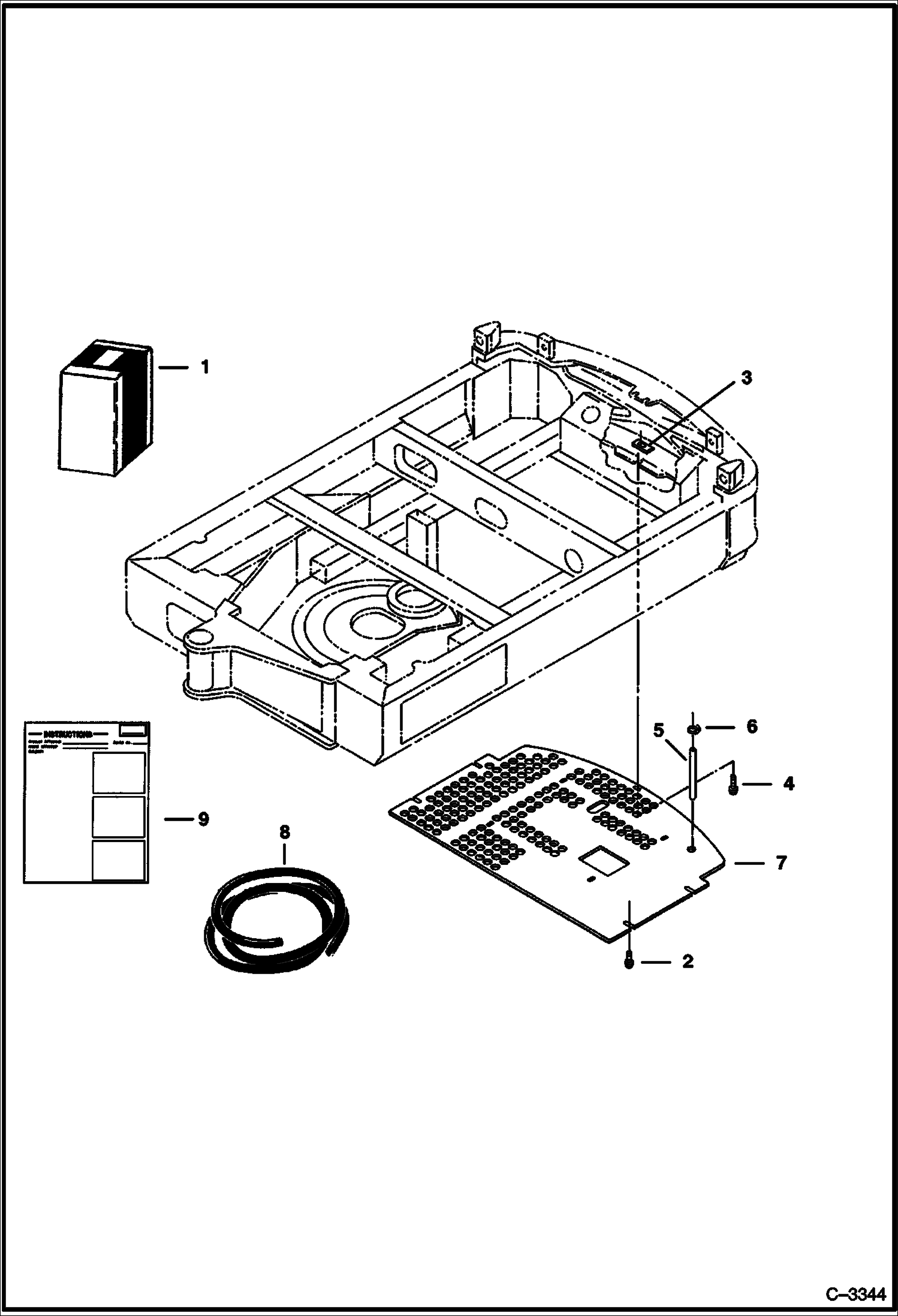 Схема запчастей Bobcat 322 - BELLY PAN KIT ACCESSORIES & OPTIONS