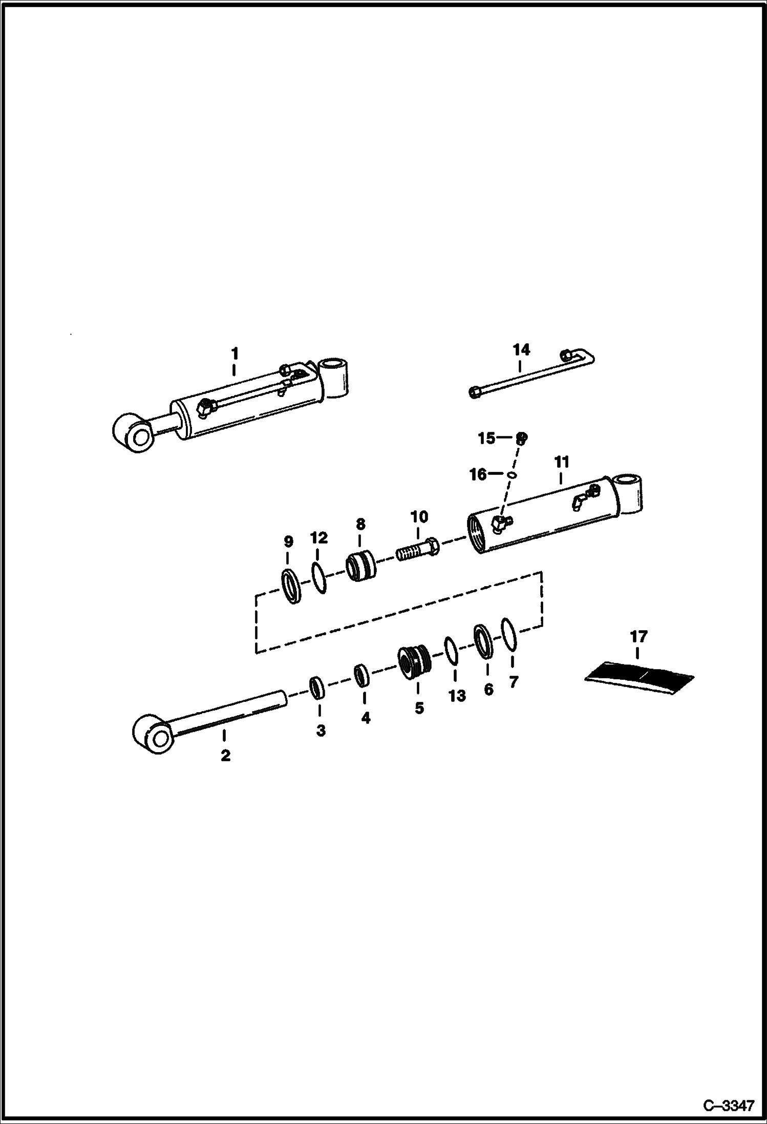 Схема запчастей Bobcat BACKHOE - BOOM & DIPPERSTICK CYLINDER 730S 730S BACKHOE