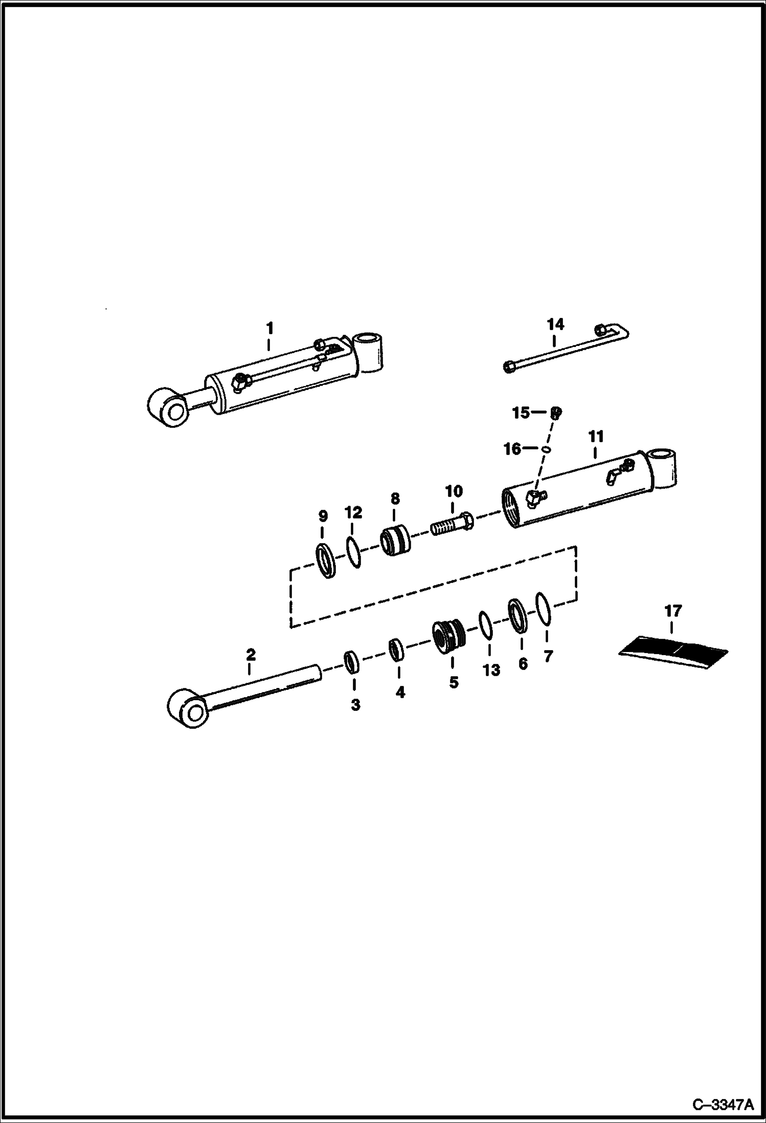 Схема запчастей Bobcat BACKHOE - BOOM & DIPPERSTICK CYLINDER 730S 730S BACKHOE