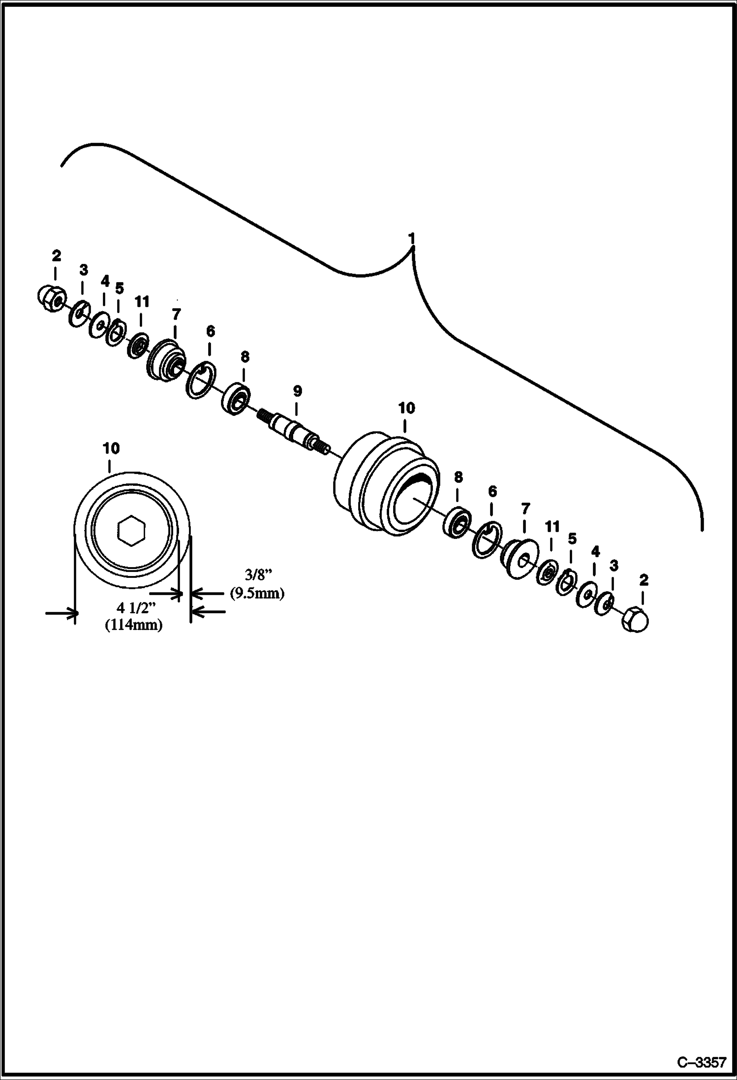 Схема запчастей Bobcat 325 - TRACK ROLLER (Steel Tracks) (W/O Oil Plug) (S/N 232311036 & 232411019 & Below) UNDERCARRIAGE