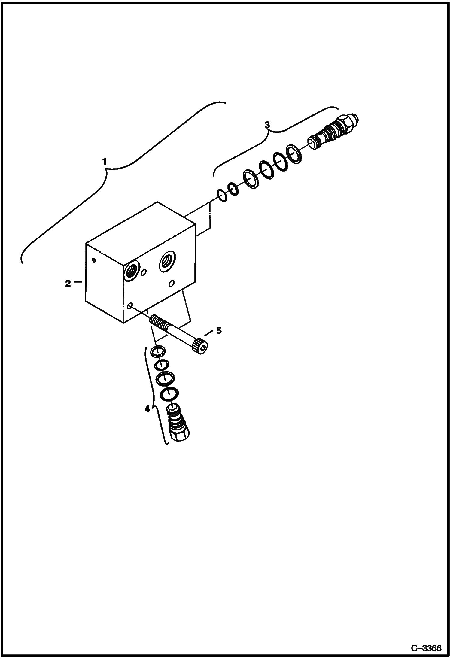 Схема запчастей Bobcat 325 - COUNTERBALANCE VALVE (S/N 511820520 & Above) HYDRAULIC SYSTEM