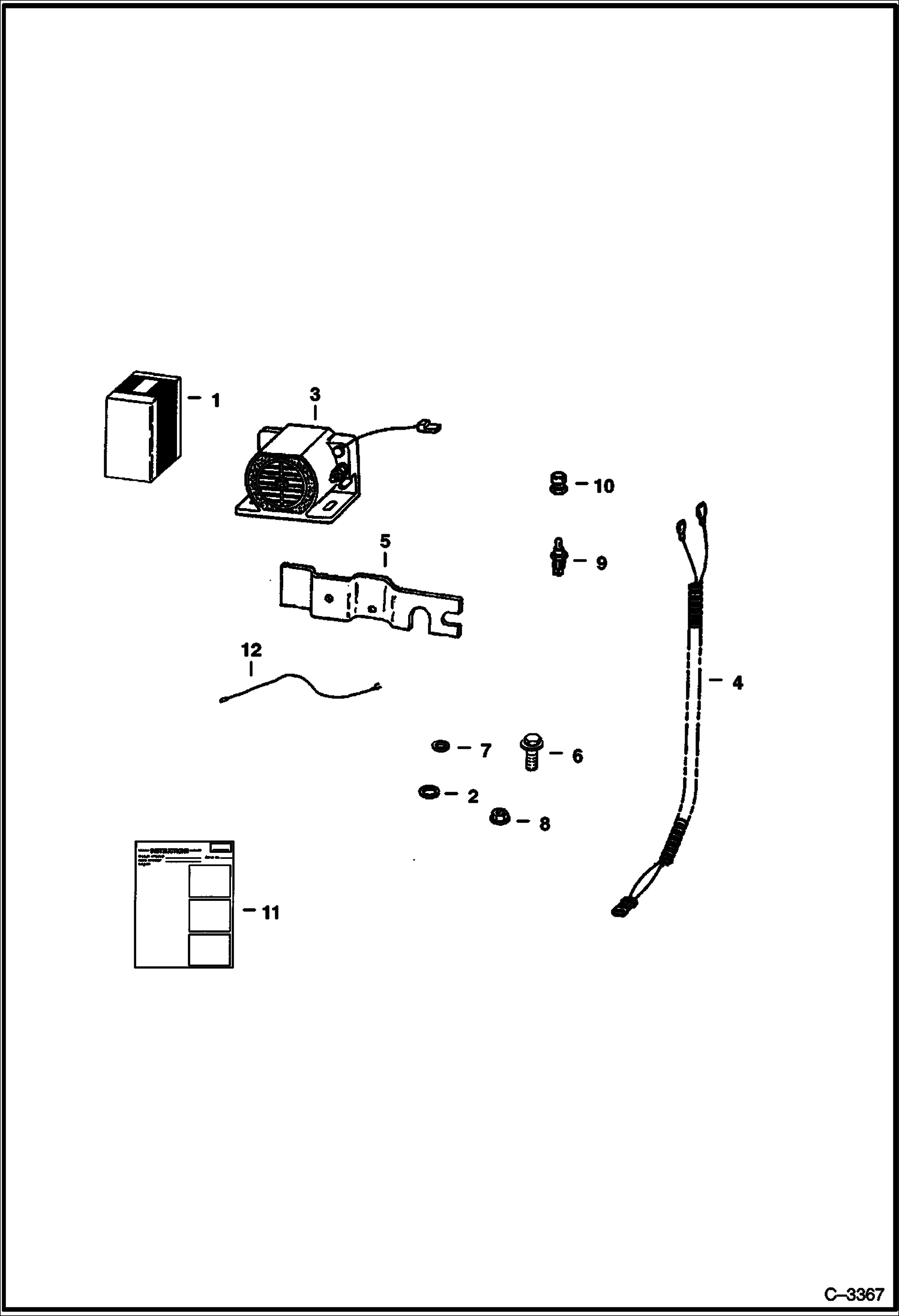 Схема запчастей Bobcat S-Series - HORN KIT ACCESSORIES & OPTIONS