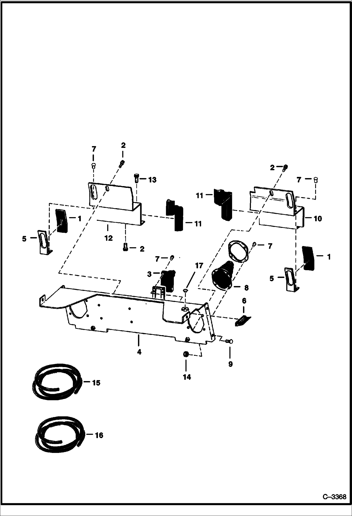 Схема запчастей Bobcat 500s - PANELS MAIN FRAME