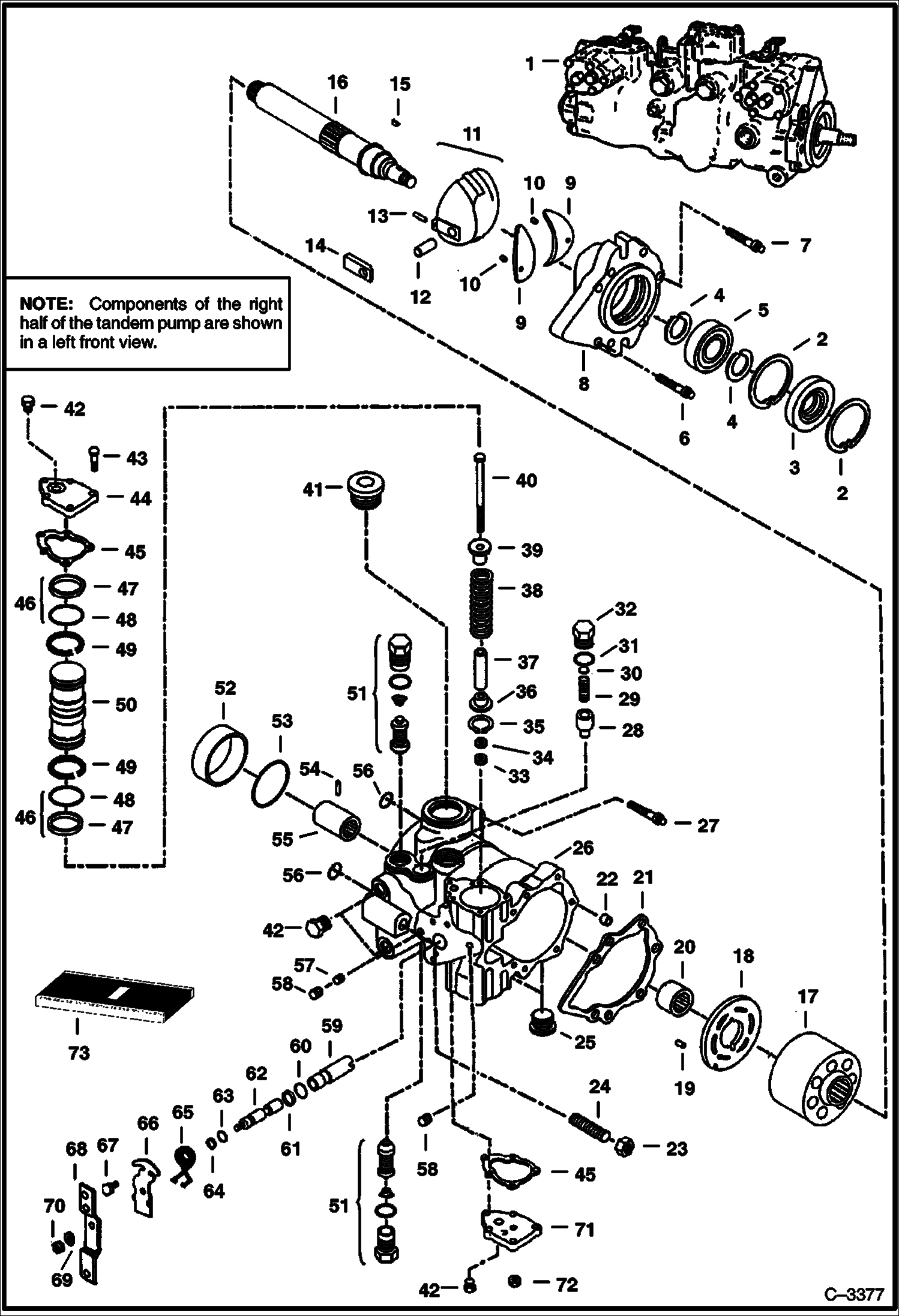 Схема запчастей Bobcat 900s - HYDROSTATIC PUMP (Sundstrand) HYDROSTATIC SYSTEM