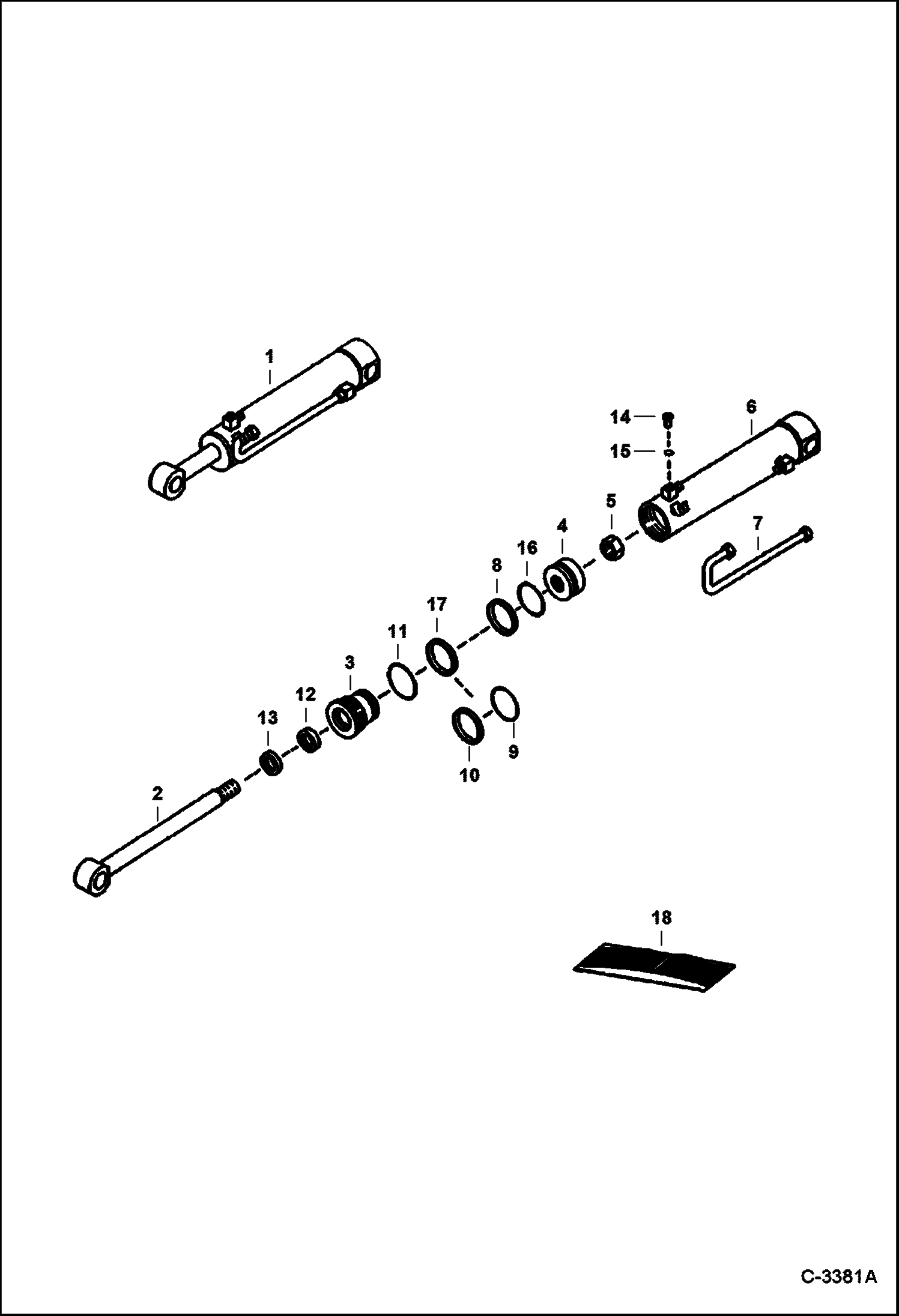 Схема запчастей Bobcat BACKHOE - BACKHOE (Stabilizer Cylinder) (8709) (873 Only) 8709 BACKHOE