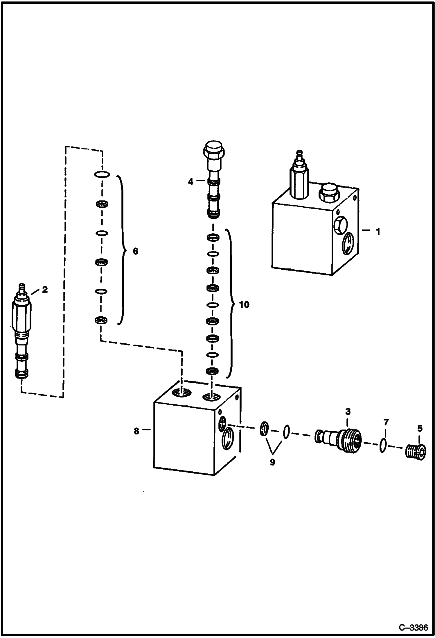 Схема запчастей Bobcat 800s - LIFT LOCK VALVE HYDRAULIC SYSTEM