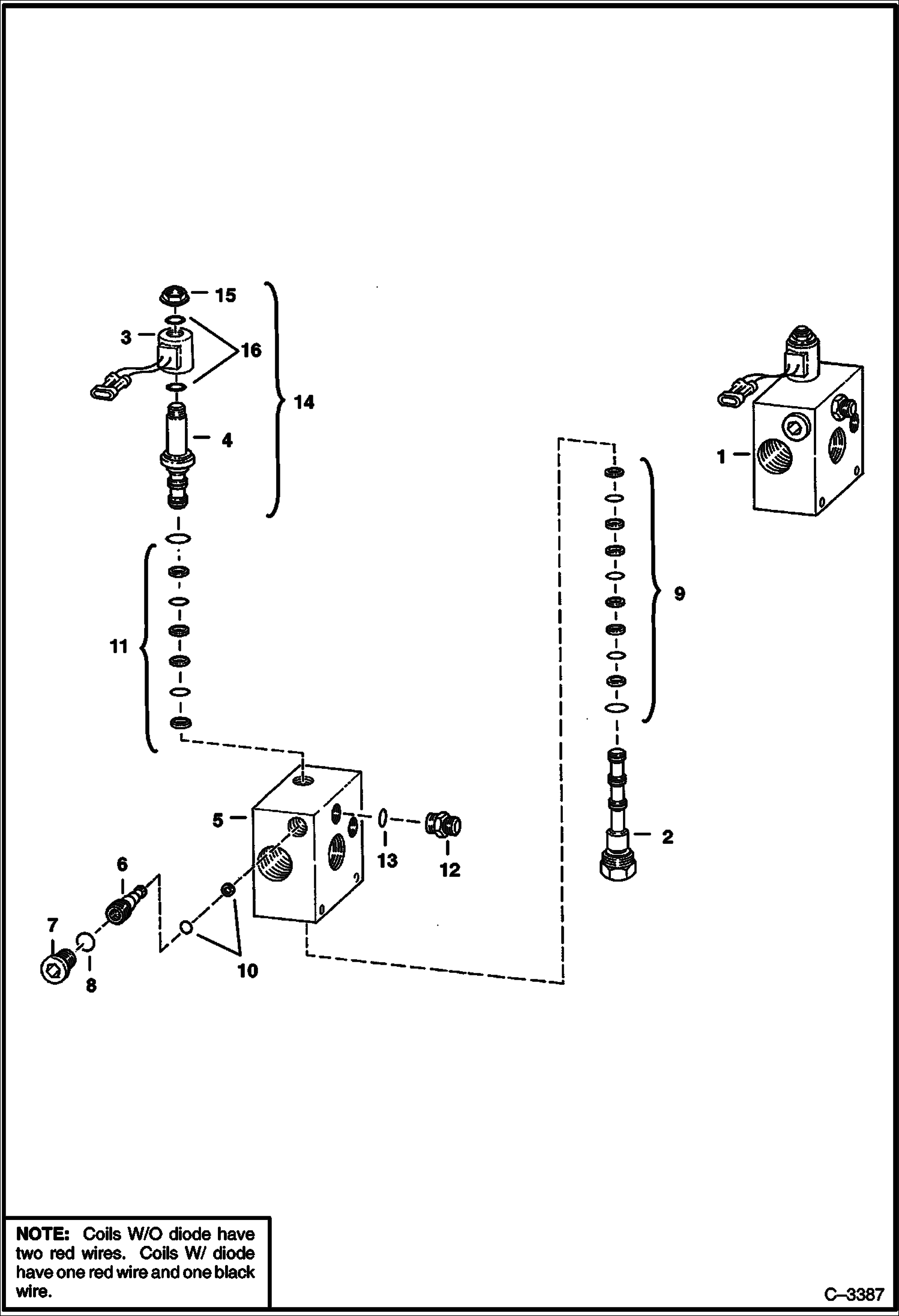 Схема запчастей Bobcat 800s - TILT LOCK VALVE HYDRAULIC SYSTEM