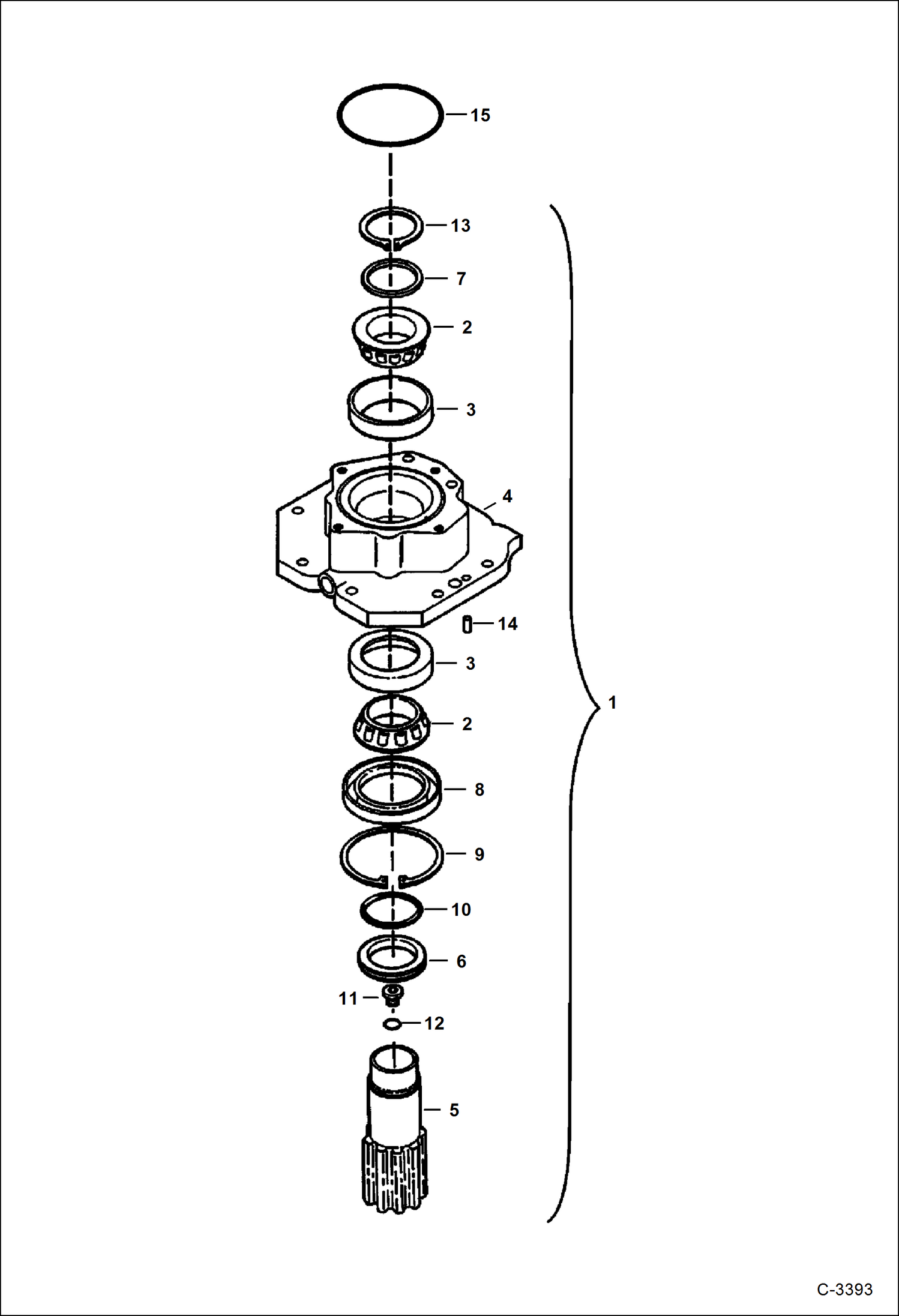 Схема запчастей Bobcat 325 - MOUNT ASSY (Swing Motor Drive Carrier) HYDRAULIC SYSTEM