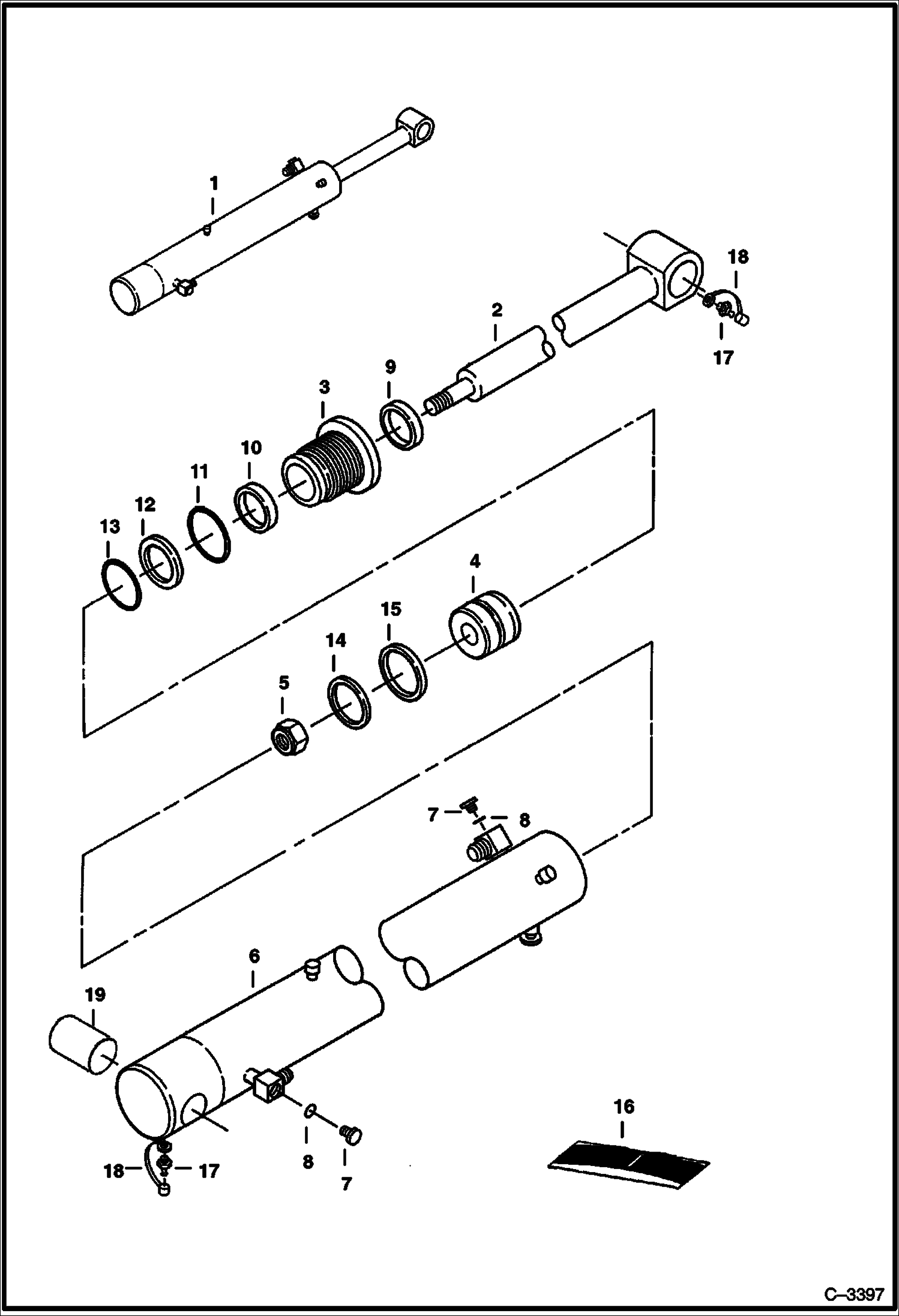 Схема запчастей Bobcat 231 - BOOM CYLINDER (Service Replacement) HYDRAULIC SYSTEM