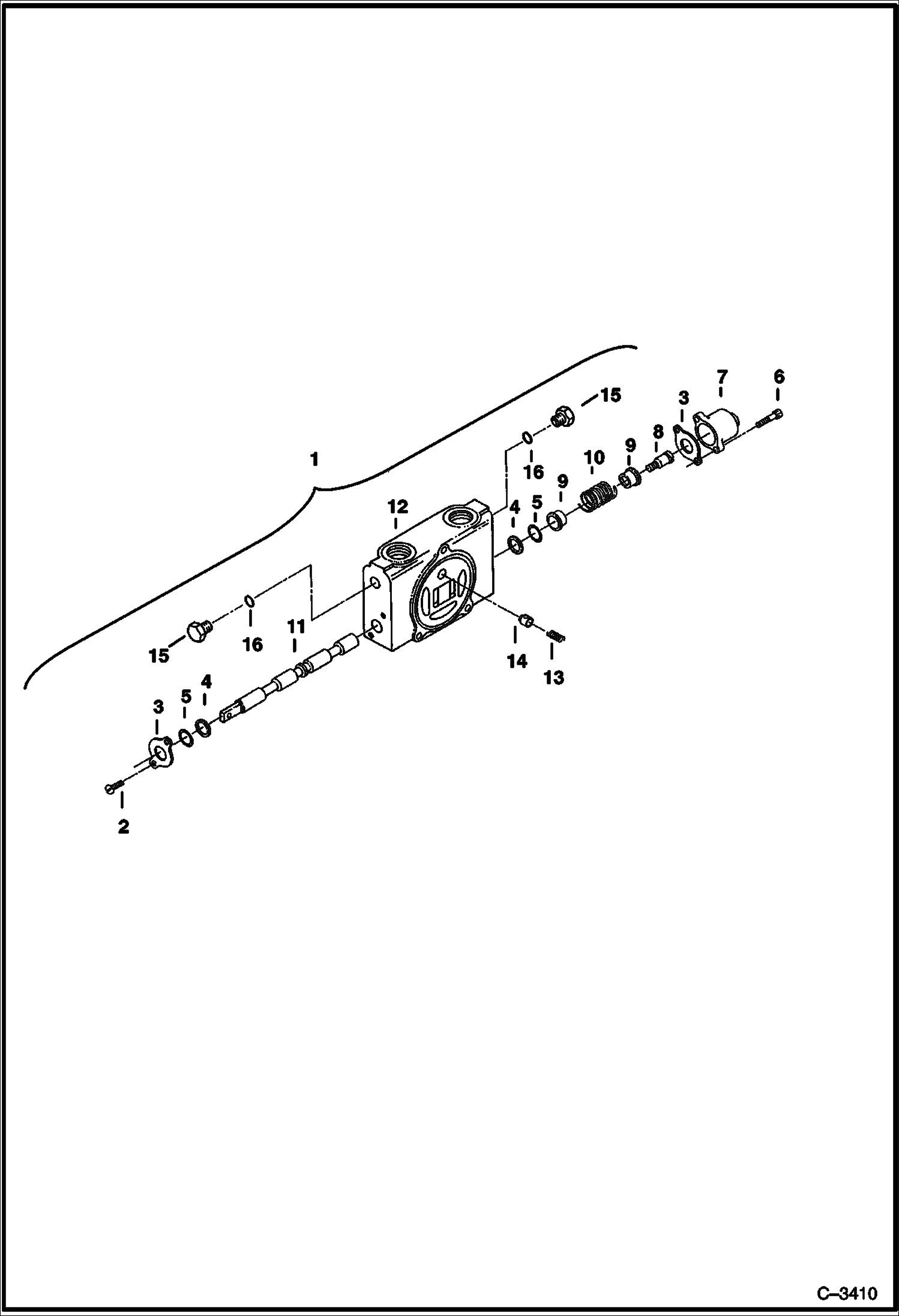 Схема запчастей Bobcat 325 - VALVE SECTION (Auxiliary) HYDRAULIC SYSTEM