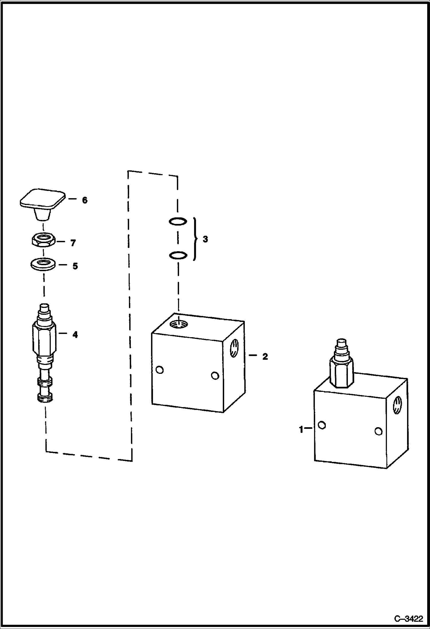 Схема запчастей Bobcat 900s - MANUAL LIFT RELEASE VALVE HYDRAULIC SYSTEM