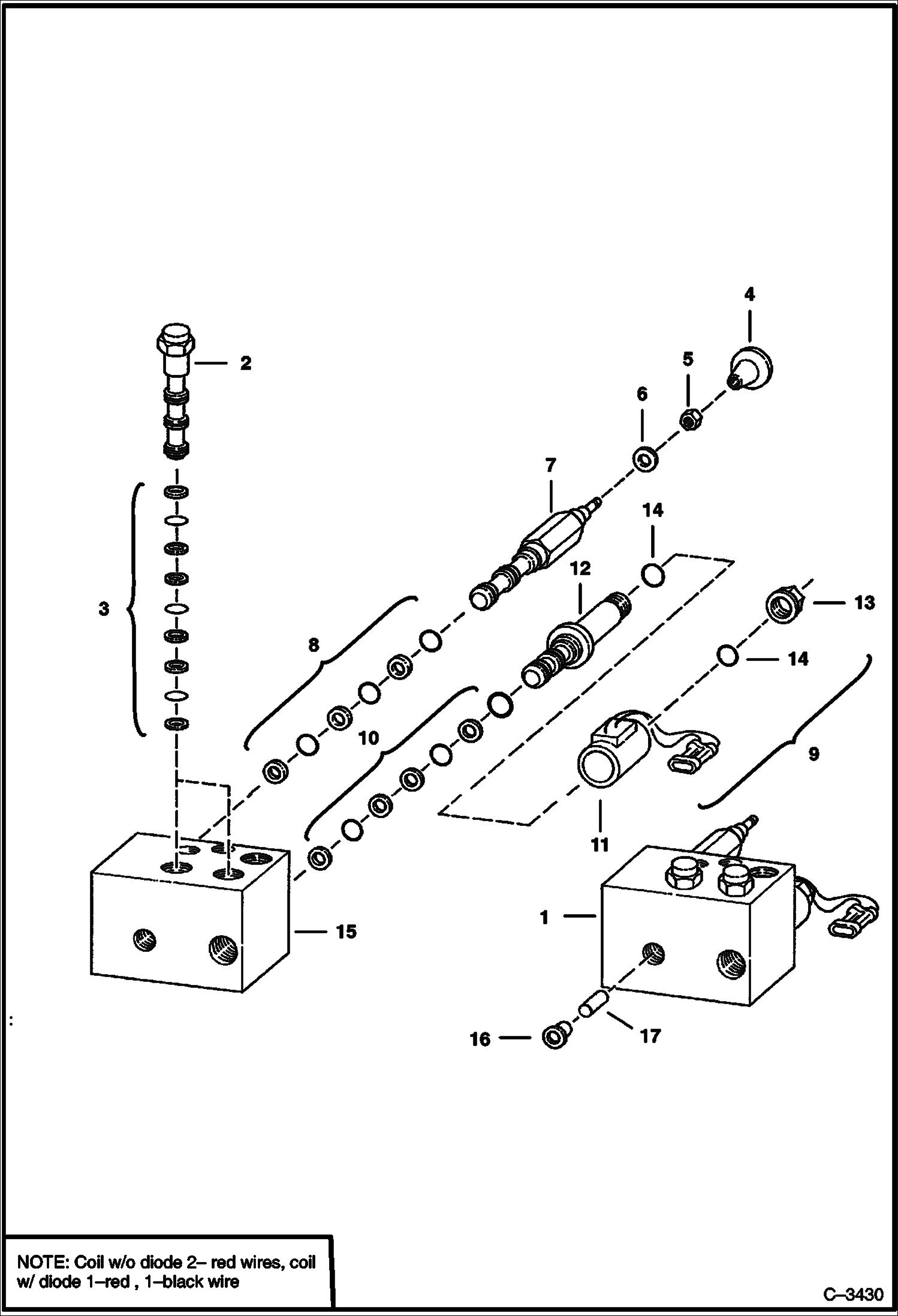 Схема запчастей Bobcat 400s - BICS BLOCK HYDRAULIC SYSTEM