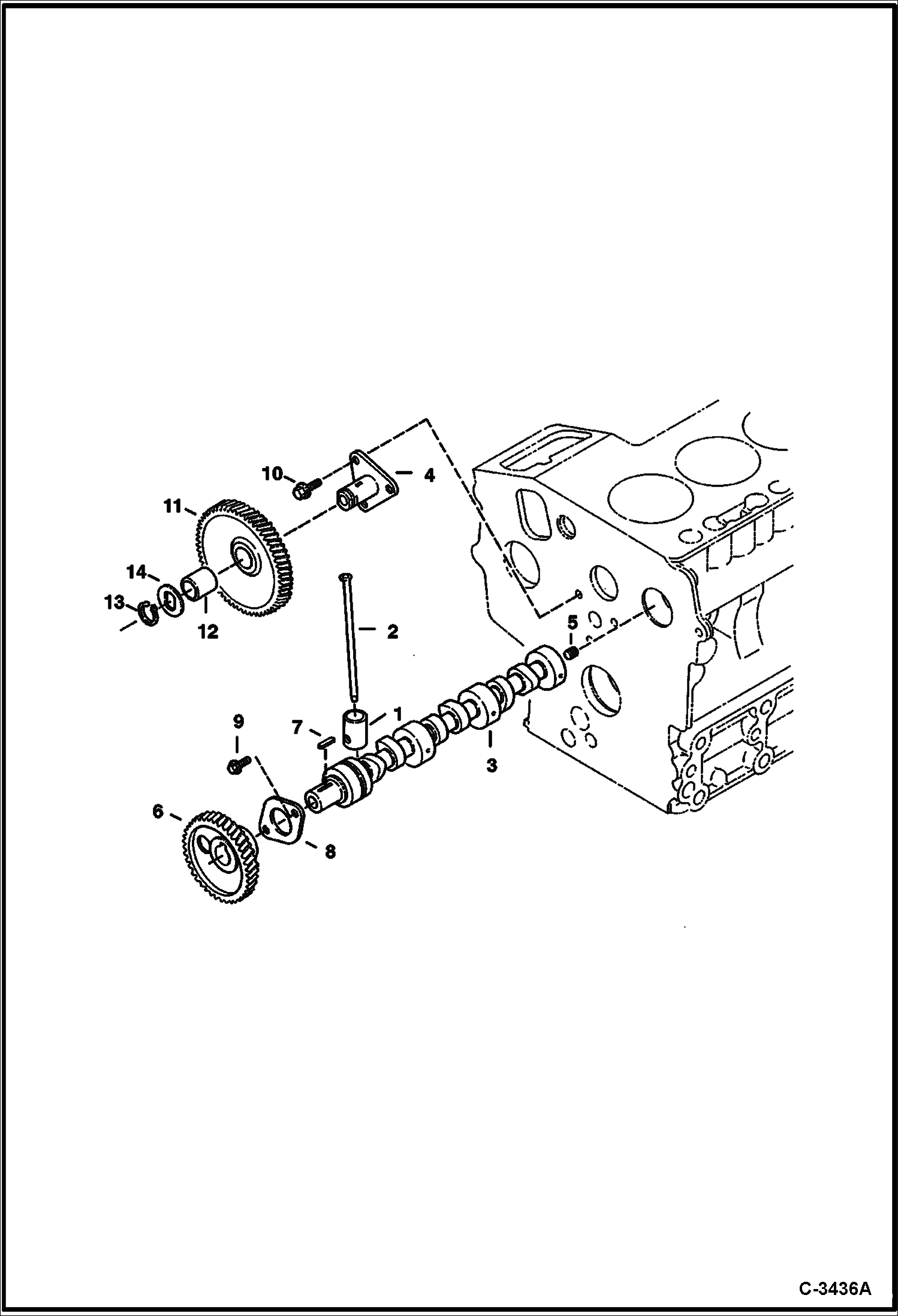 Схема запчастей Bobcat Mini Tracks Loaders - CAMSHAFT (Kubota D722-E2B-BC-3) (Tier II Replacement) REPLACEMENT ENGINE