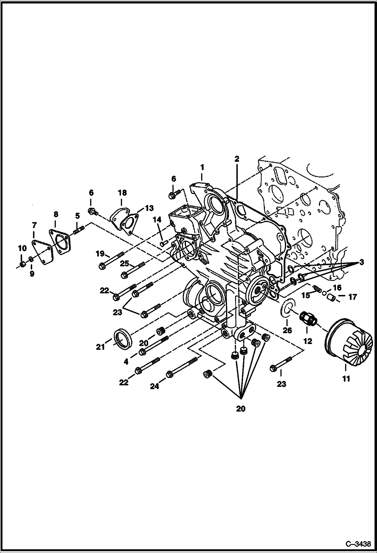 Схема запчастей Bobcat Mini Tracks Loaders - GEARCASE (Kubota D722) POWER UNIT