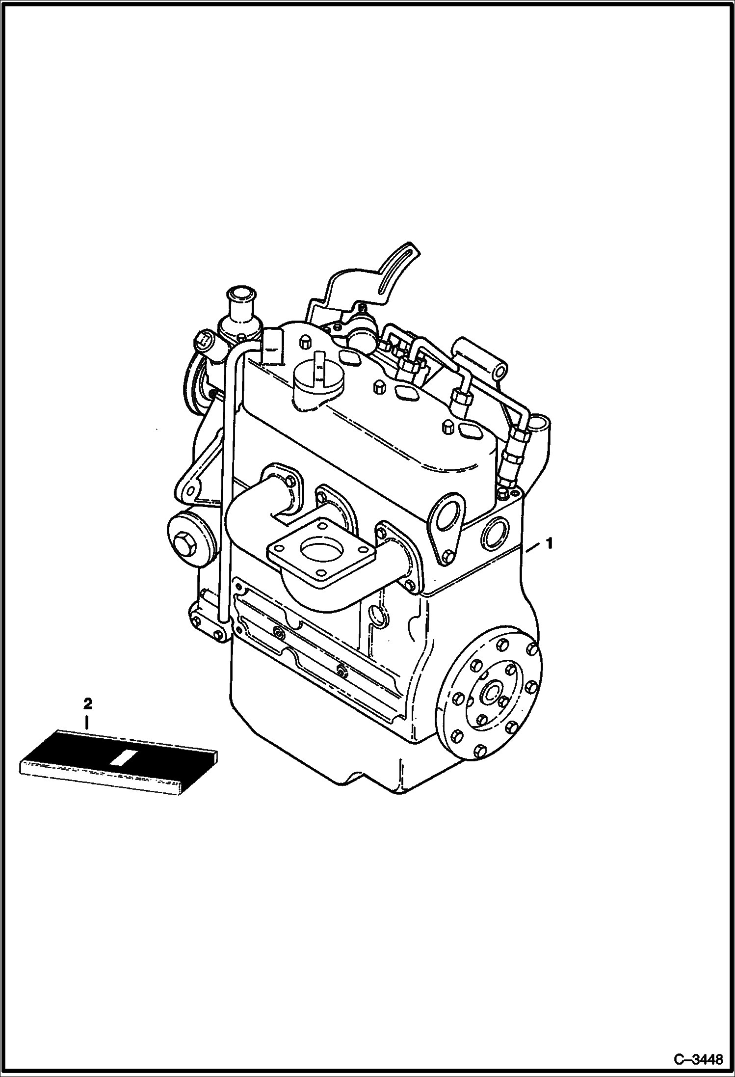 Схема запчастей Bobcat 322 - ENGINE (320D) 223811001 & Above, (322D) 223511001 & Above, (320G) 223911621 & Below, (322G) 224013374 & Below POWER UNIT