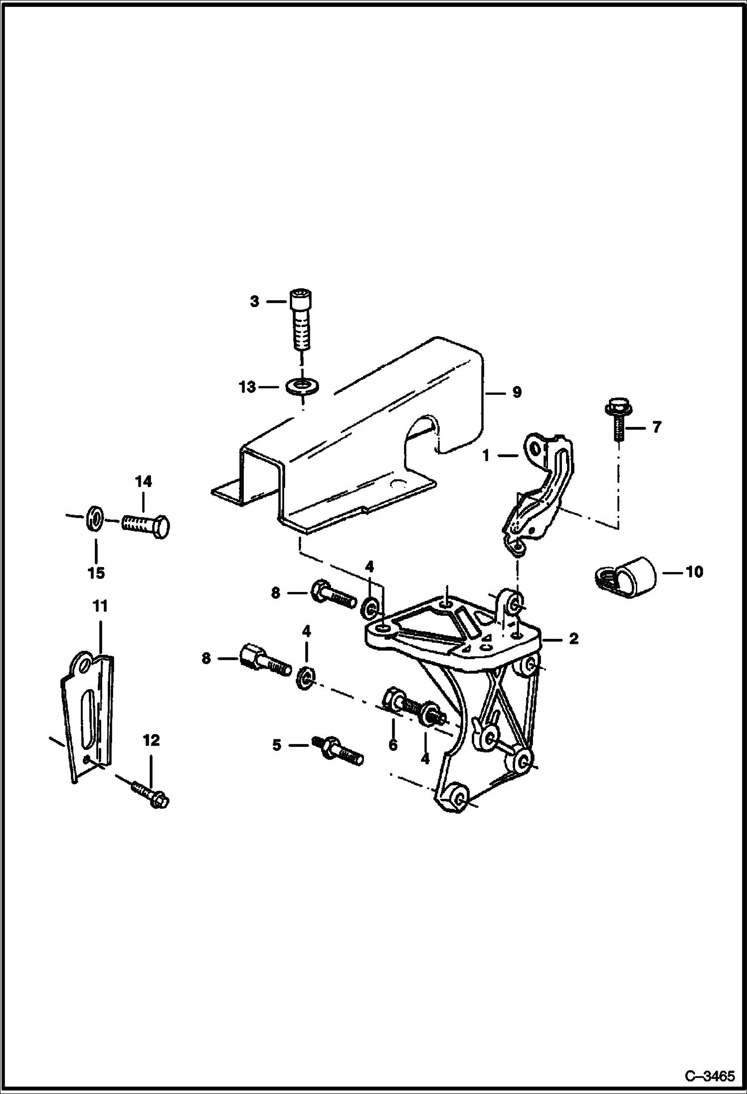 Схема запчастей Bobcat 600s - ENGINE BRACKET POWER UNIT