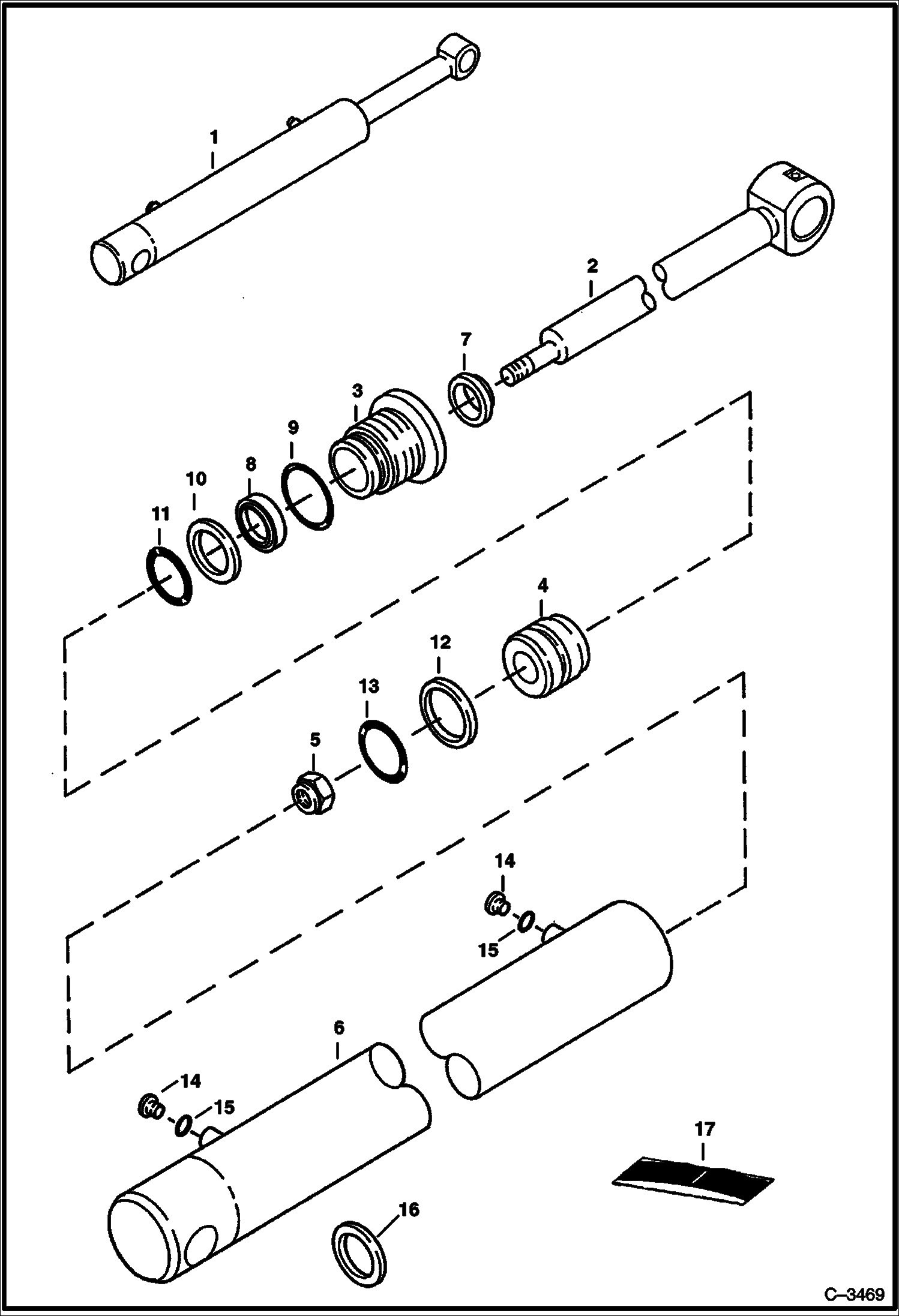 Схема запчастей Bobcat CLAMPS - CLAMP (NAP Hydraulic Cylinder)(337,341) (3.25 I.D. & 3.75 O.D. Housing) Экскаваторы