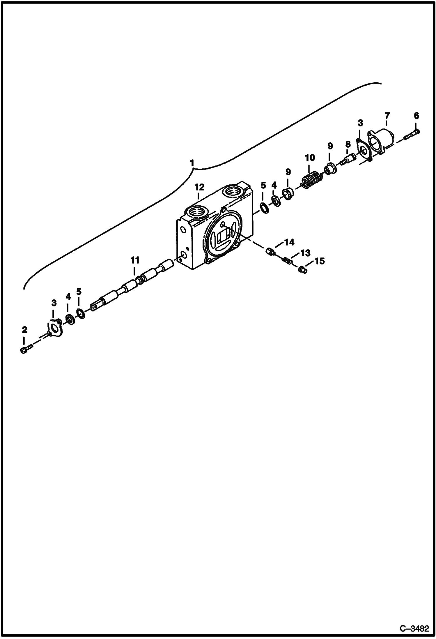 Схема запчастей Bobcat 337 - VALVE SECTION (Travel & Boom) HYDRAULIC SYSTEM