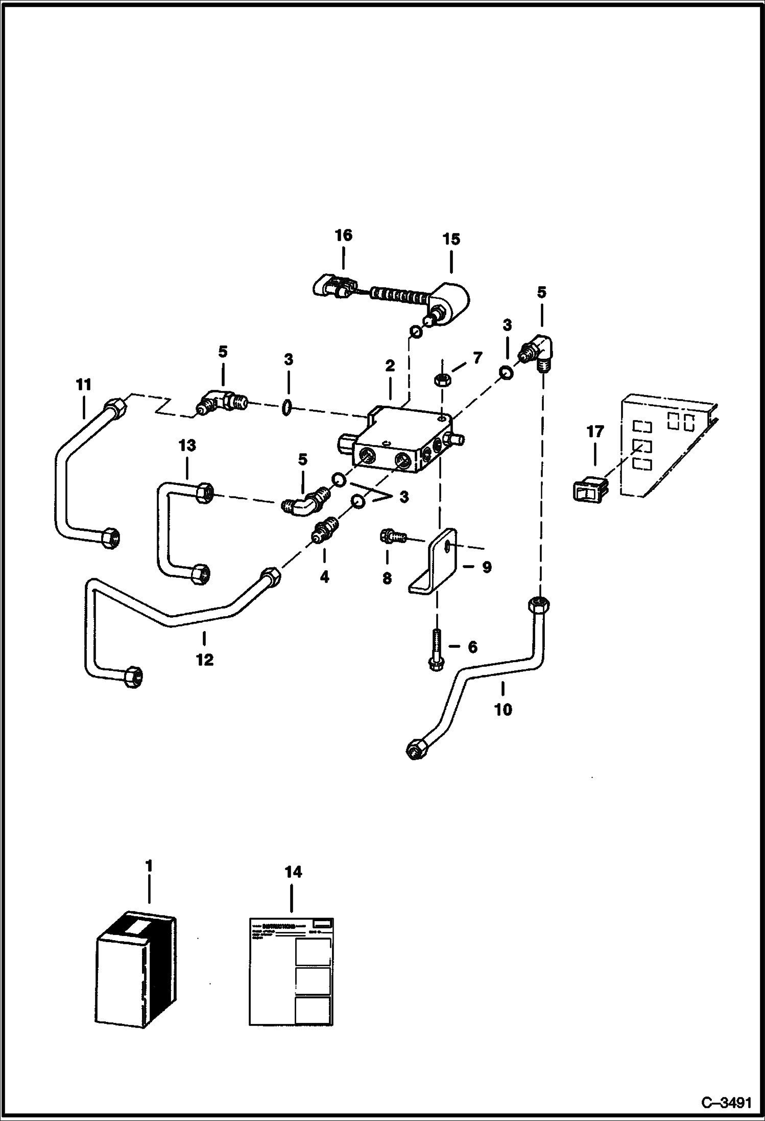 Схема запчастей Bobcat 500s - BUCKET POSITION VALVE KIT ACCESSORIES & OPTIONS