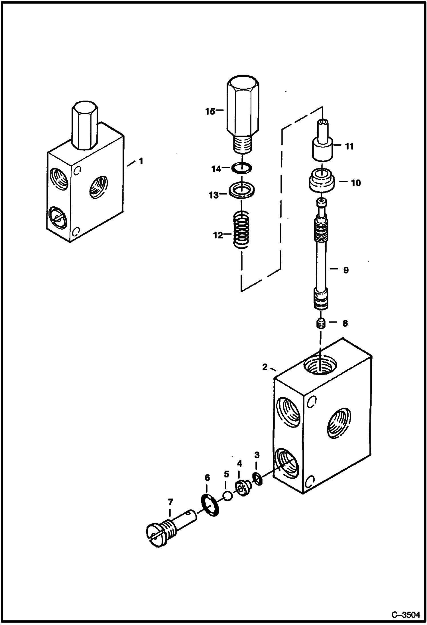 Схема запчастей Bobcat 337 - SEQUENCE VALVE (S/N 515411001 - 515411496) HYDRAULIC SYSTEM