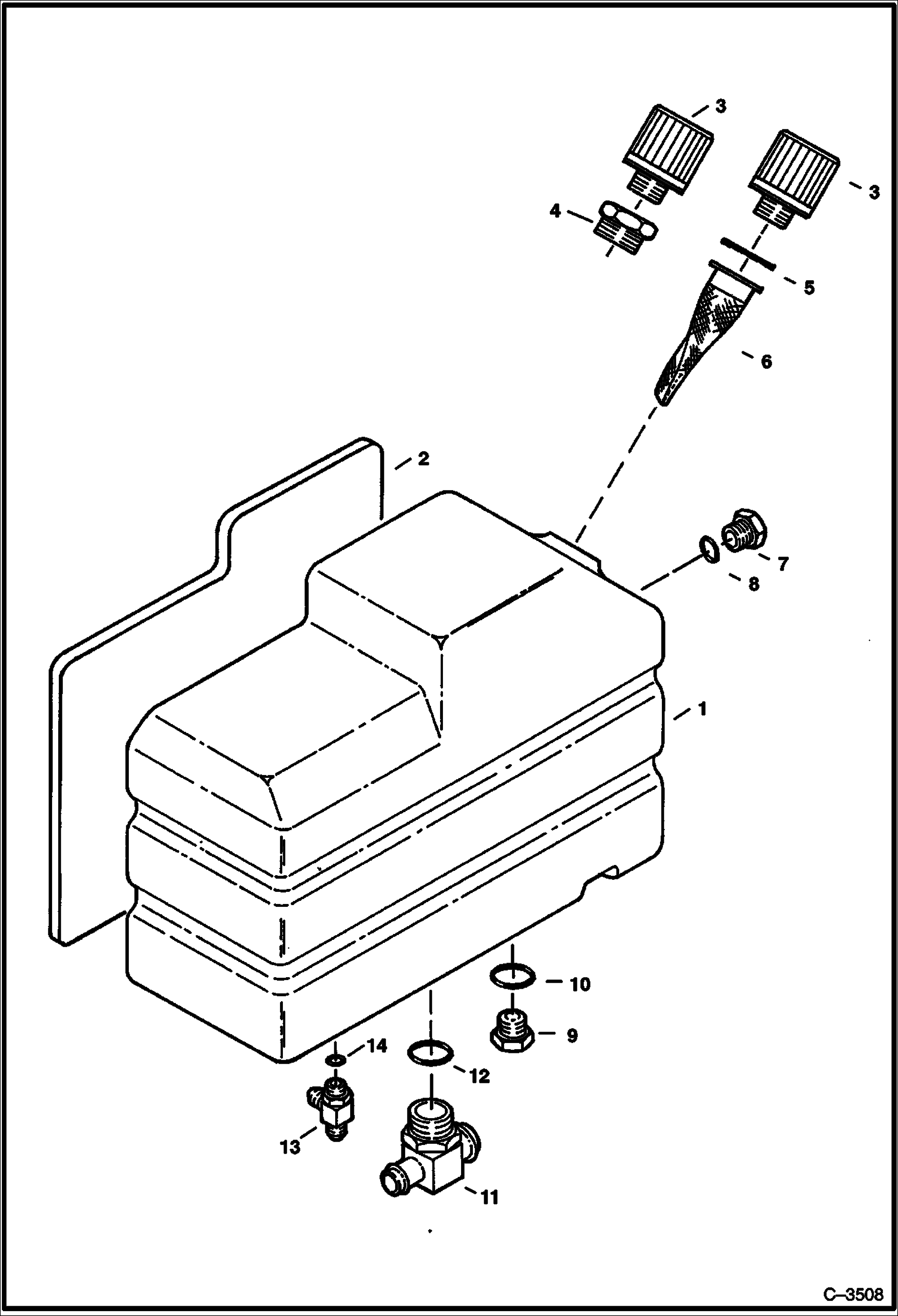 Схема запчастей Bobcat 337 - HYDRAULIC TANK HYDRAULIC SYSTEM