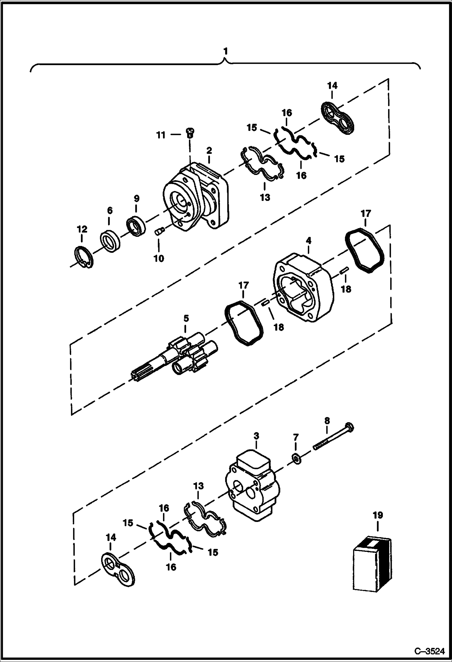 Схема запчастей Bobcat CHIPPER - 5A CHIPPER Cutter Motor Loader