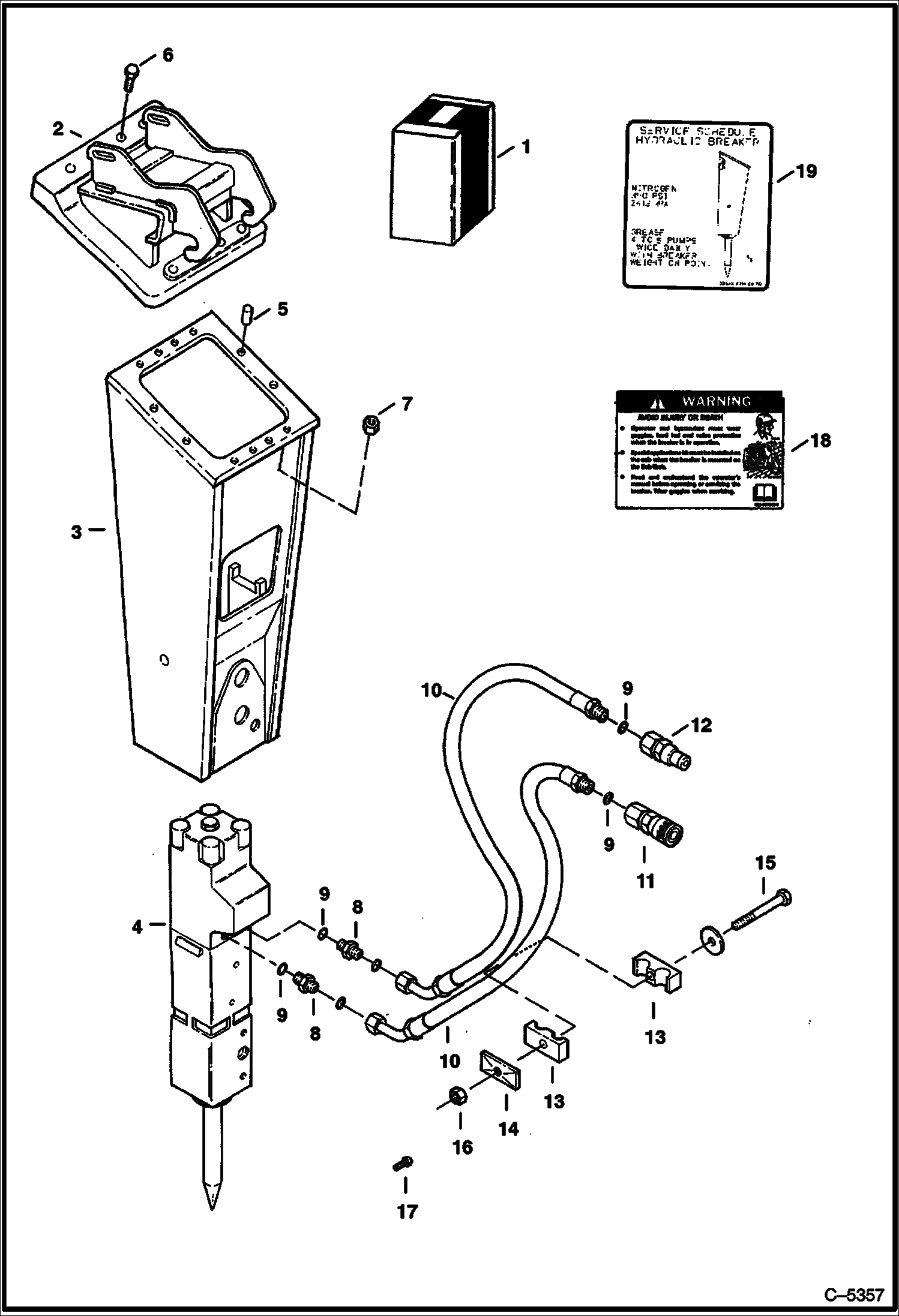 Схема запчастей Bobcat BREAKERS - BREAKER (X-Change) (6560) (Use on 337, 341) Экскаваторы