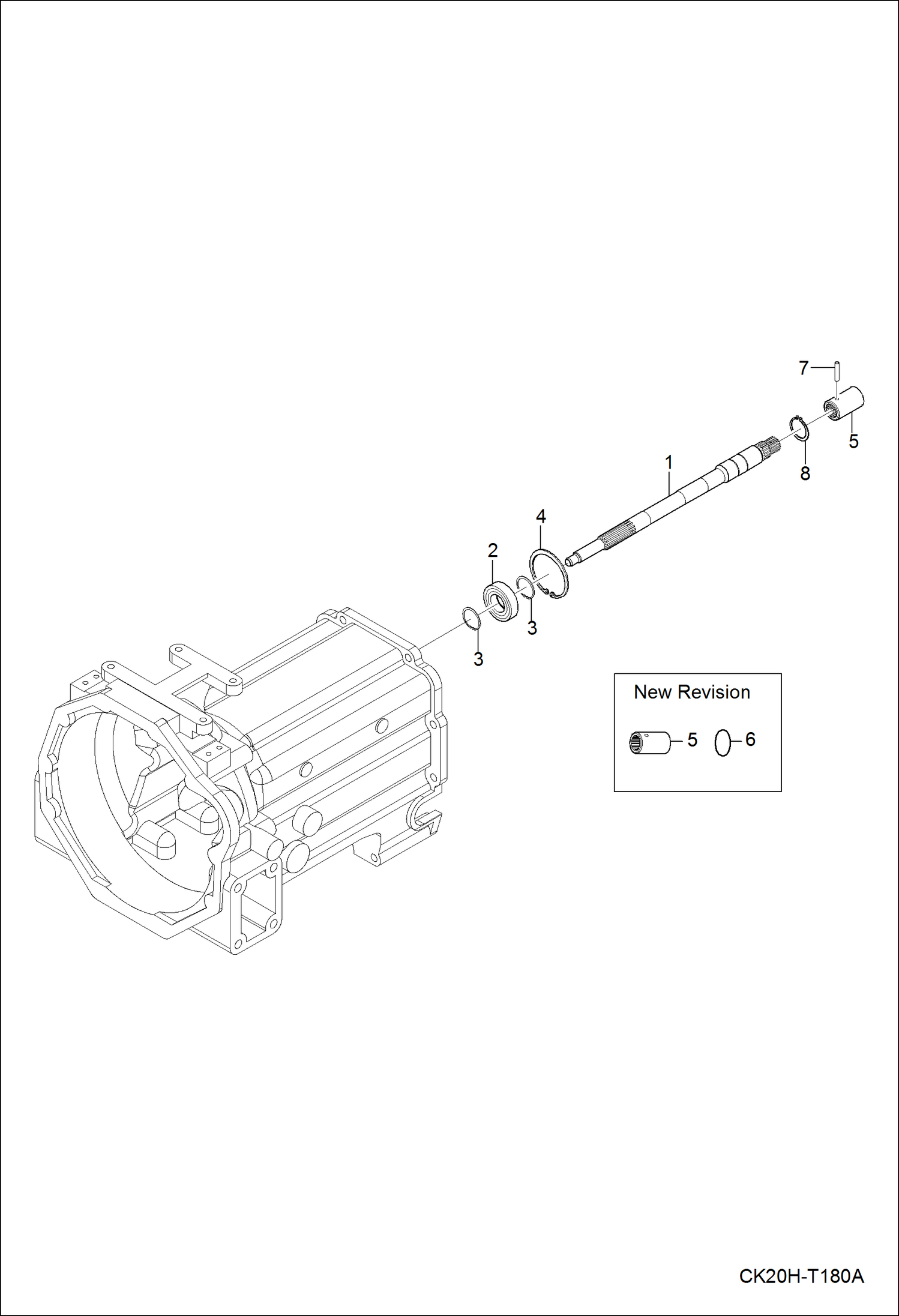 Схема запчастей Bobcat CT120 - MAIN SHAFT GROUP DRIVE TRAIN