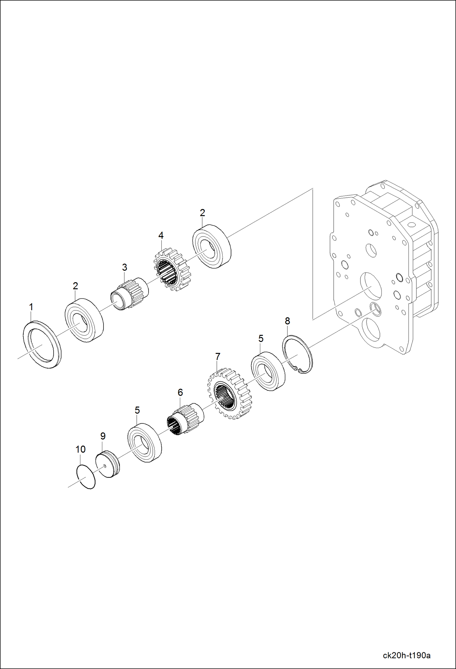 Схема запчастей Bobcat CT120 - HST PROPER SHAFT GROUP DRIVE TRAIN