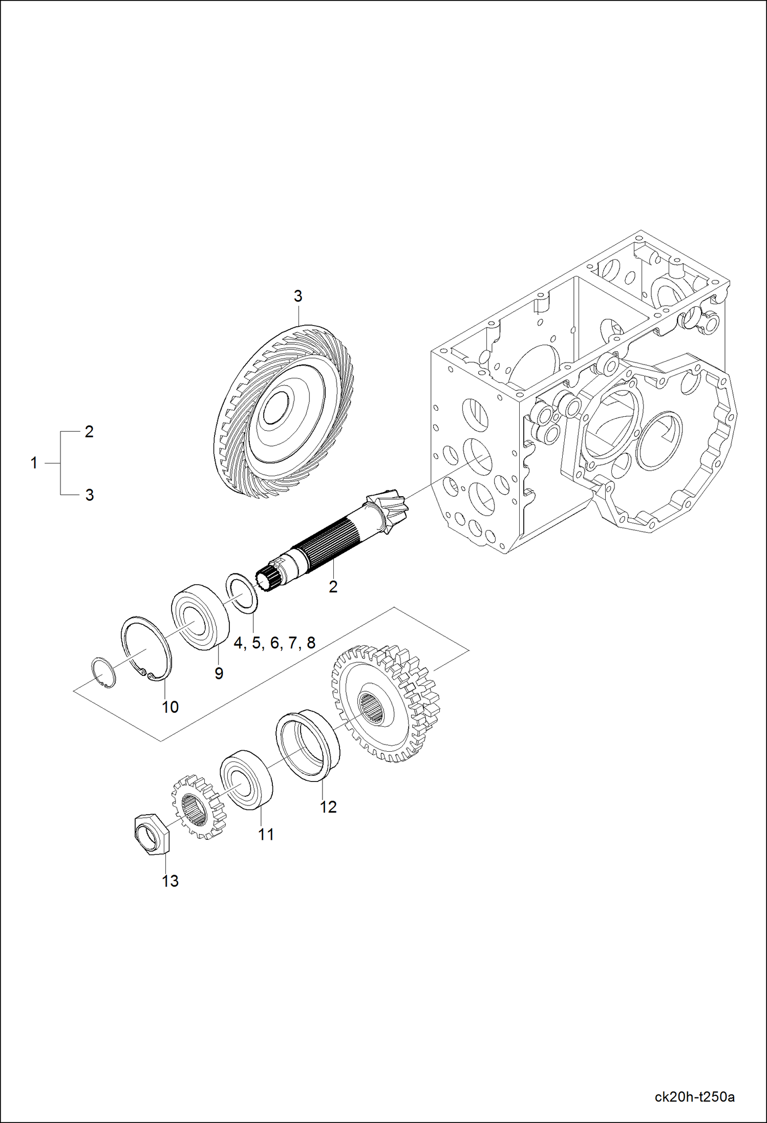 Схема запчастей Bobcat CT120 - SPIRAL BEVEL GEAR GROUP DRIVE TRAIN