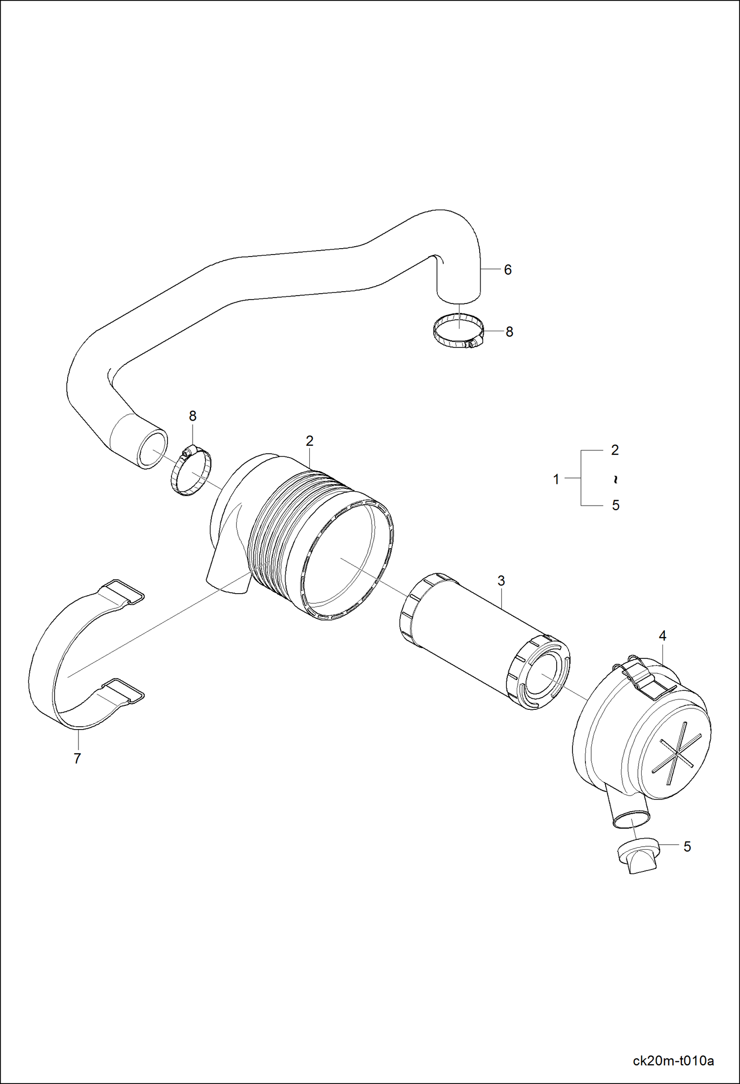 Схема запчастей Bobcat CT120 - AIR CLEANER GROUP POWER UNIT