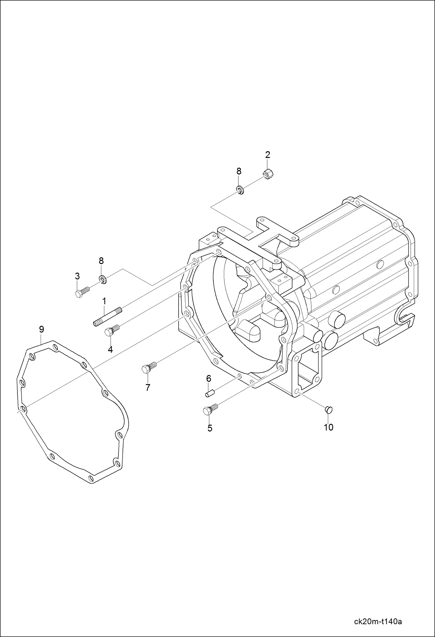 Схема запчастей Bobcat CT120 - CLUTCH HOUSING 2 GROUP DRIVE TRAIN