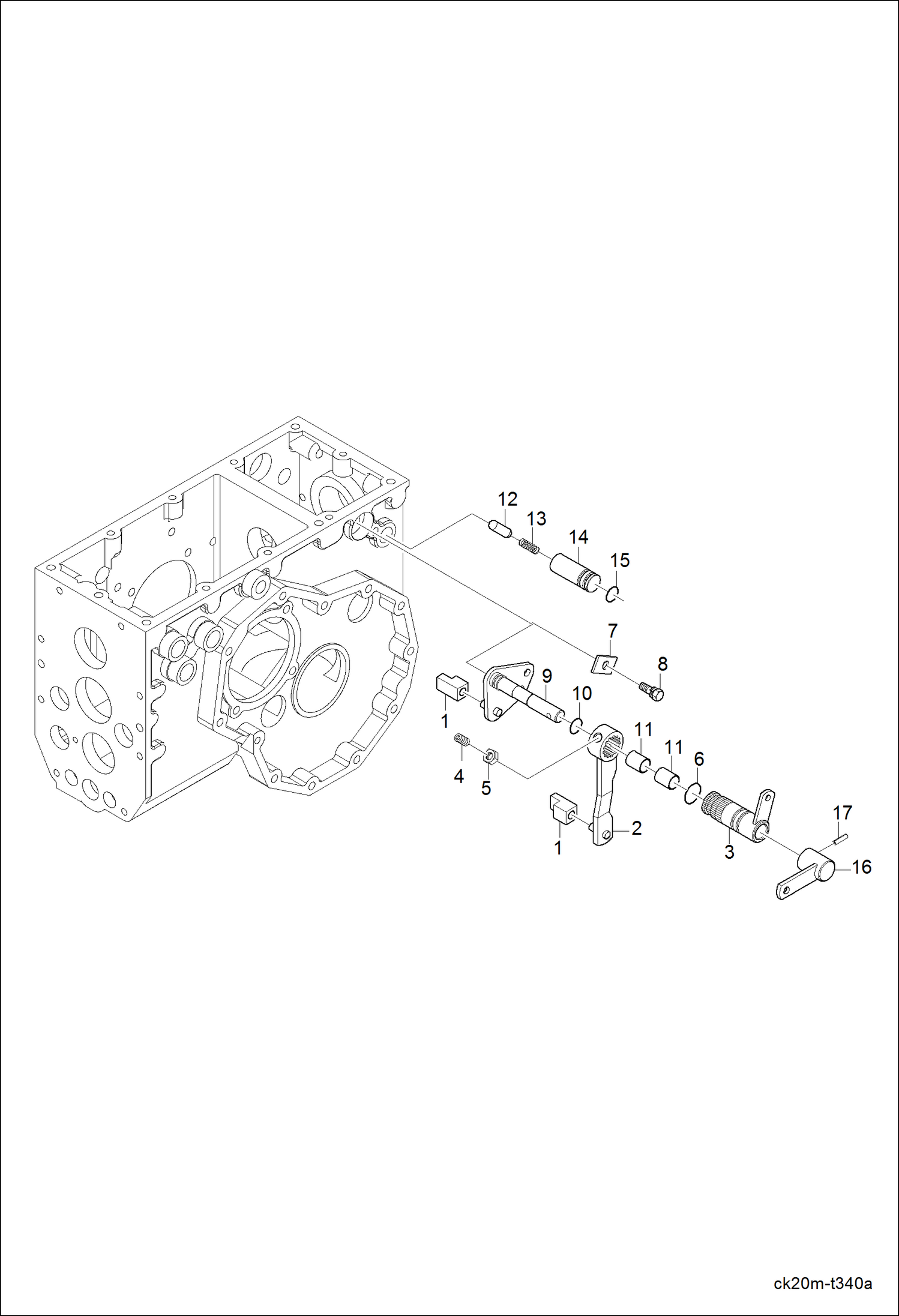 Схема запчастей Bobcat CT120 - PTO & MID PTO FORK GROUP DRIVE TRAIN