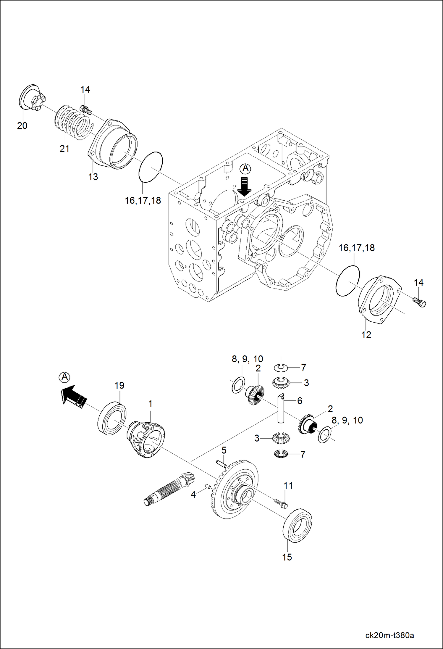 Схема запчастей Bobcat CT120 - REAR DIFFERENTIAL SYSTEM GROUP DRIVE TRAIN