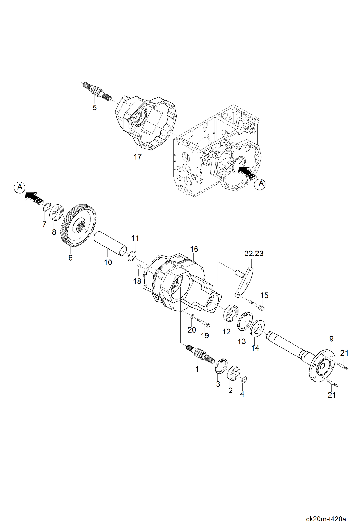 Схема запчастей Bobcat CT120 - REAR AXLE GROUP DRIVE TRAIN