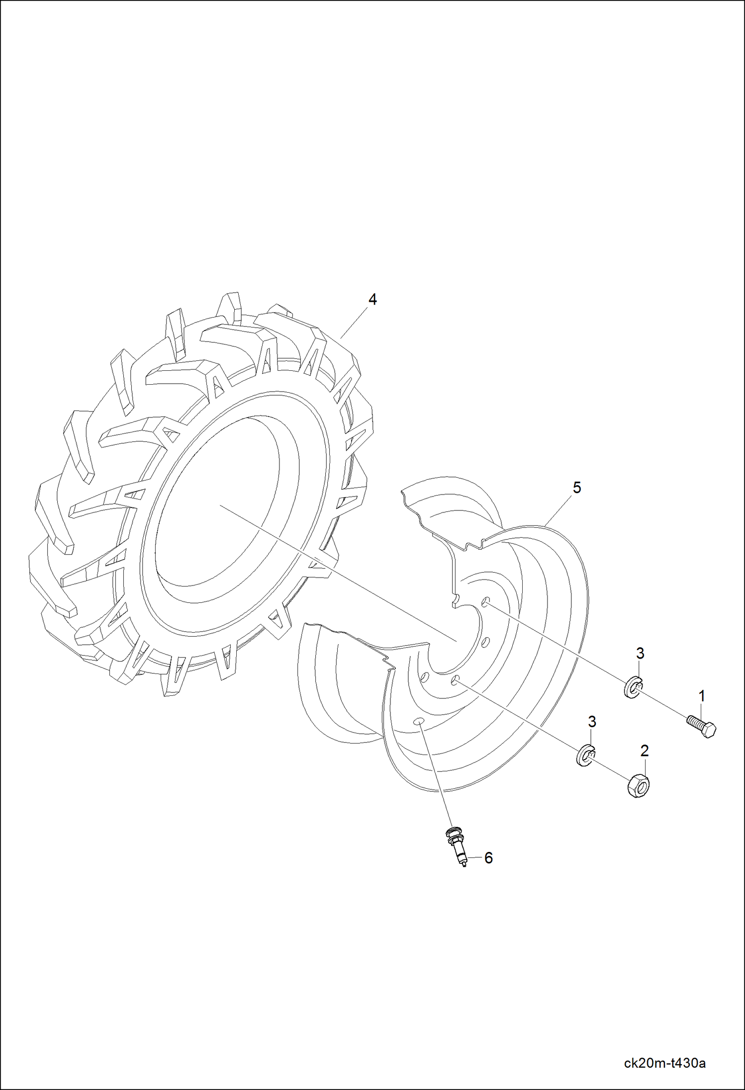 Схема запчастей Bobcat CT120 - TIRES & RIMS (Rear) ACCESSORIES & OPTIONS