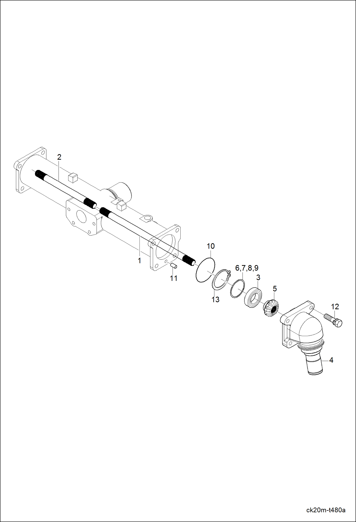 Схема запчастей Bobcat CT120 - DIFF GEAR SHAFT GROUP DRIVE TRAIN