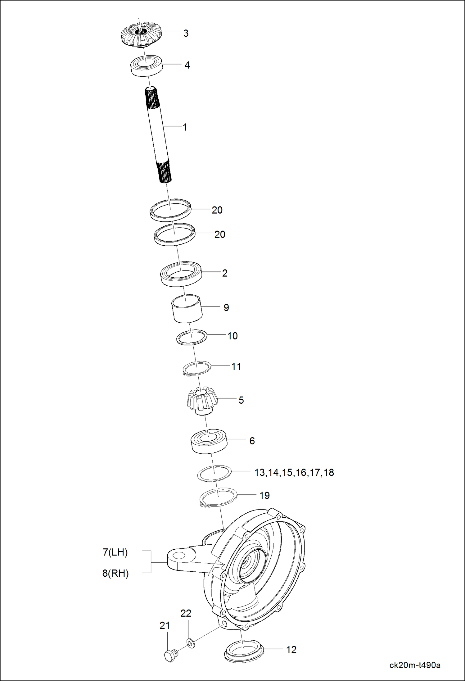 Схема запчастей Bobcat CT120 - FRONT AXLE CASE GROUP DRIVE TRAIN