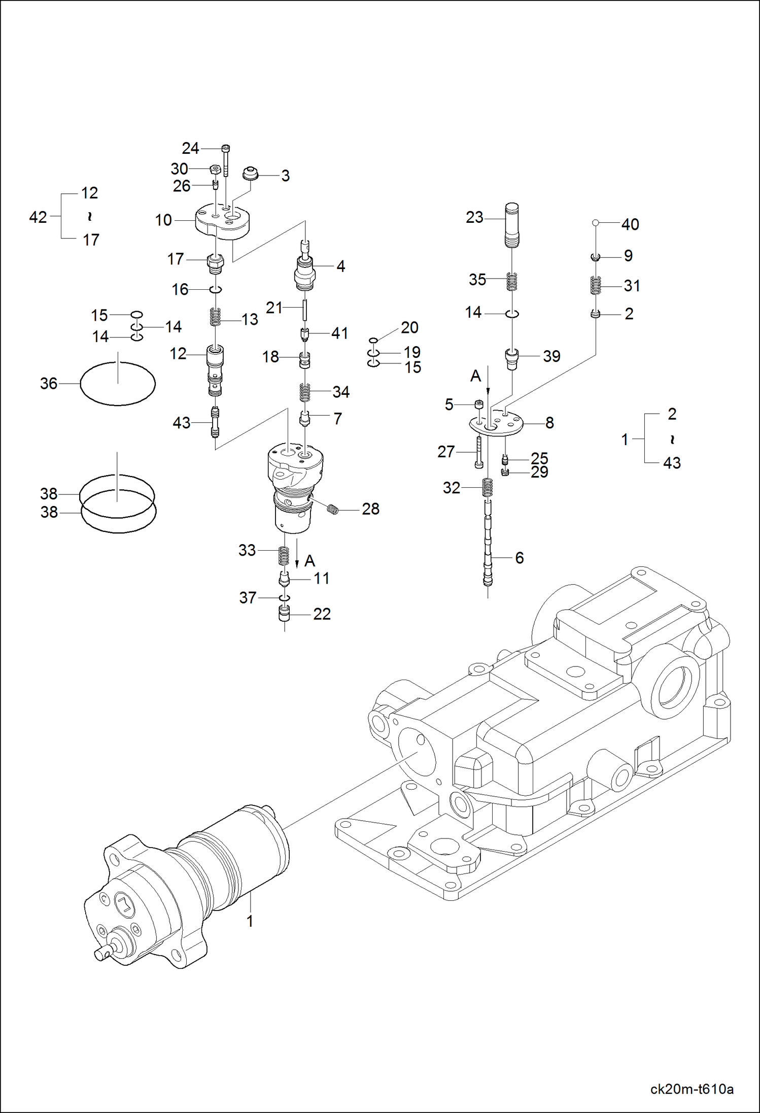 Схема запчастей Bobcat CT120 - MAIN DISTRIBUTOR VALVE GROUP HYDRAULIC SYSTEM