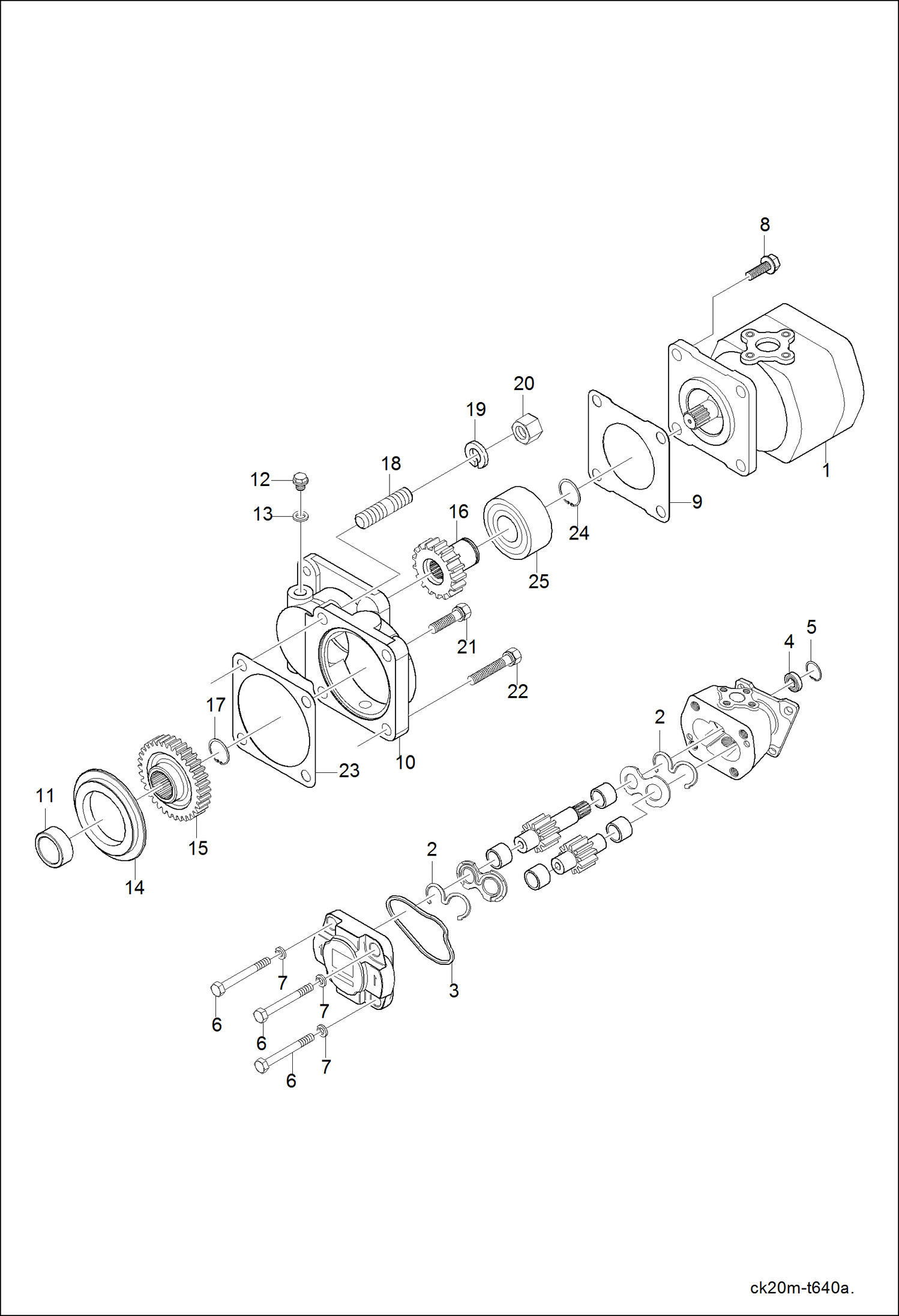 Схема запчастей Bobcat CT120 - GEAR PUMP ASSY HYDRAULIC SYSTEM