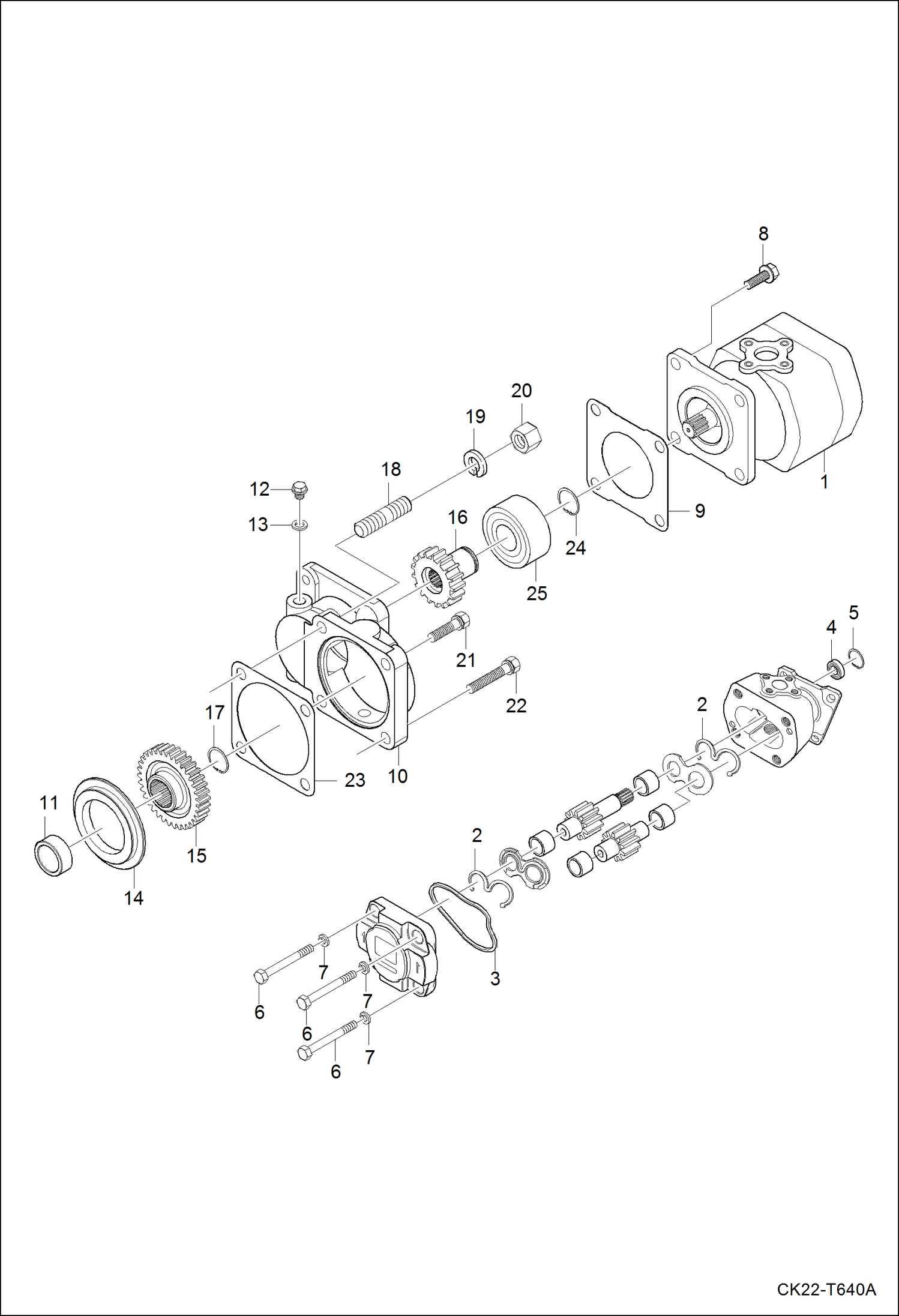 Схема запчастей Bobcat CT122 - GEAR PUMP GROUP HYDRAULIC SYSTEM