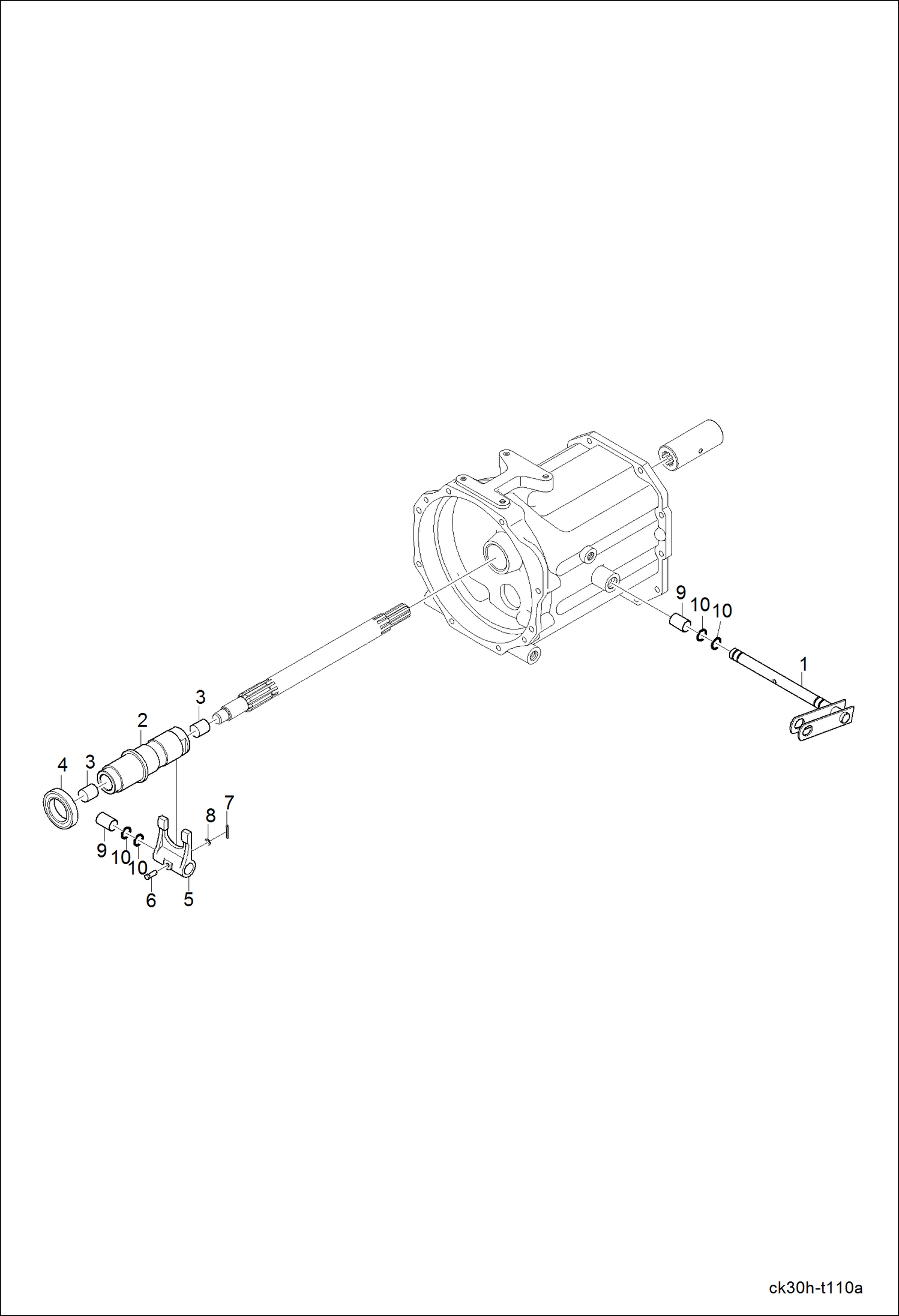 Схема запчастей Bobcat CT225 - CLUTCH LEVER GROUP DRIVE TRAIN