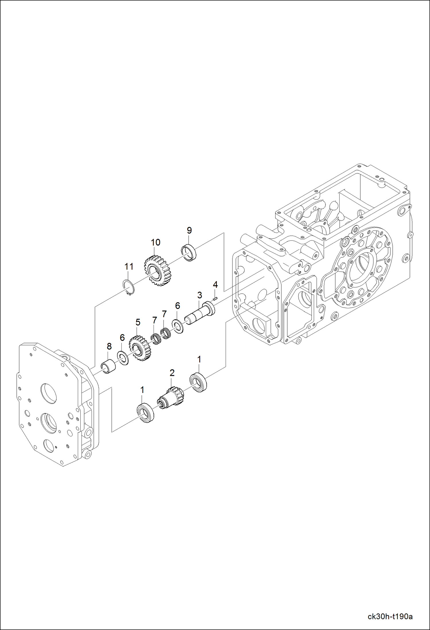 Схема запчастей Bobcat CT225 - HST OUTPUT SHAFT GROUP DRIVE TRAIN